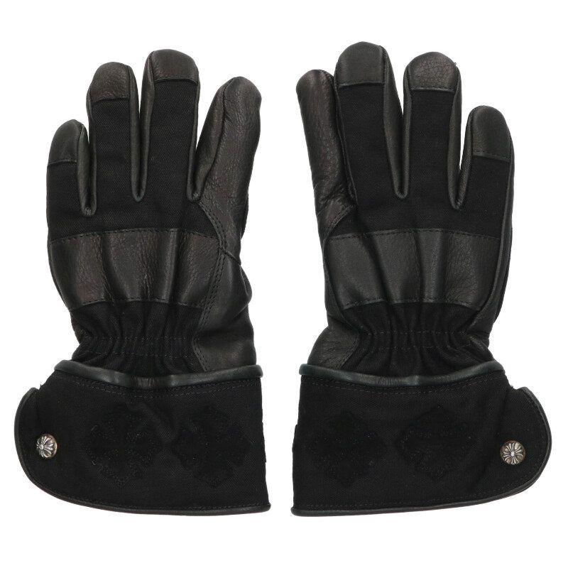 クロムハーツ GLOBE クロスボールボタンレザーグローブ メンズ M