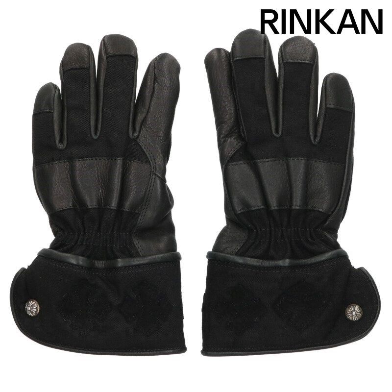 クロムハーツ GLOBE クロスボールボタンレザーグローブ メンズ M