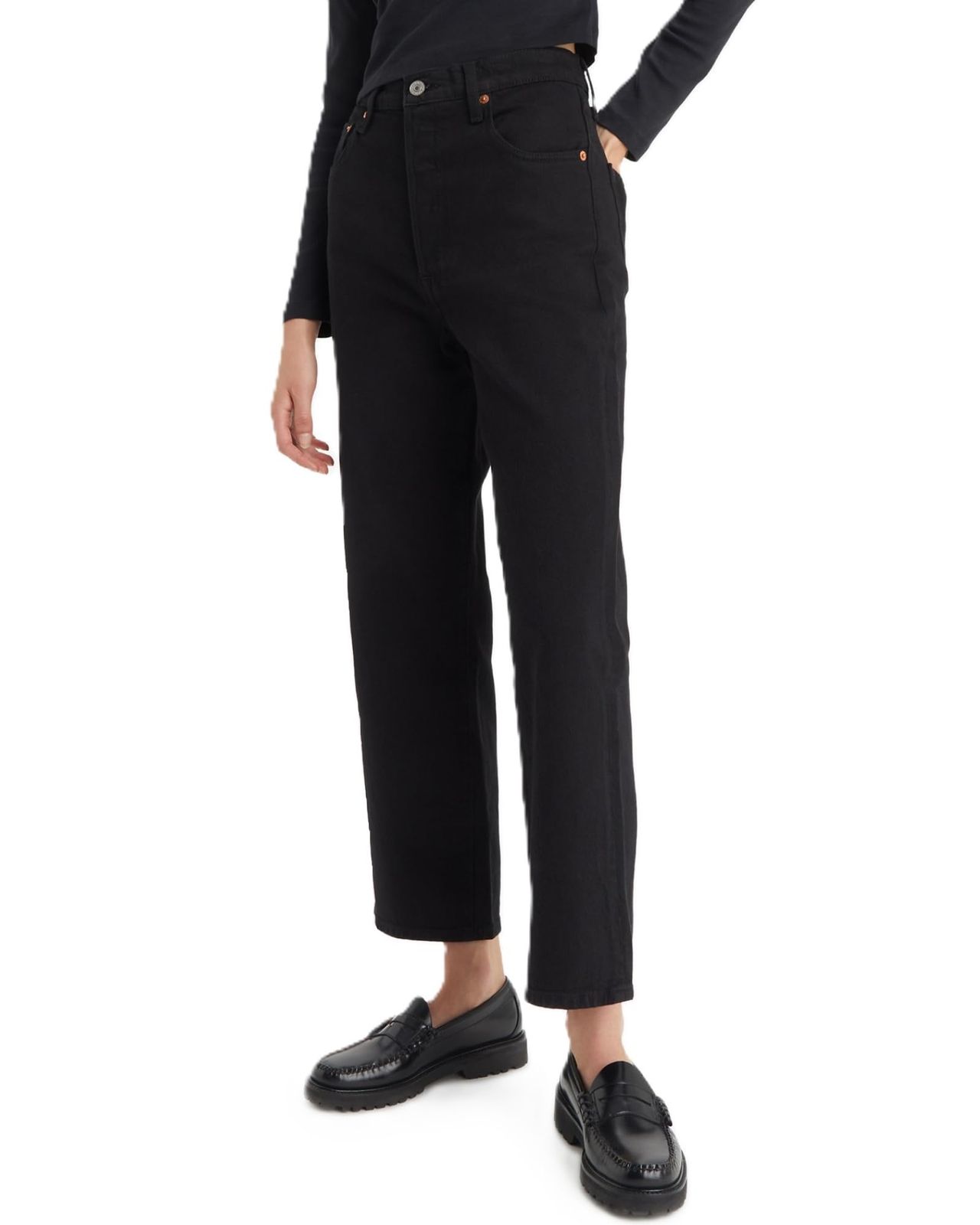 リーバイス ジーンズ RIBCAGE ストレートフィット ハイライズ レディース BLACK SPROUT W23 L27 BLACK SPROUT Free Size