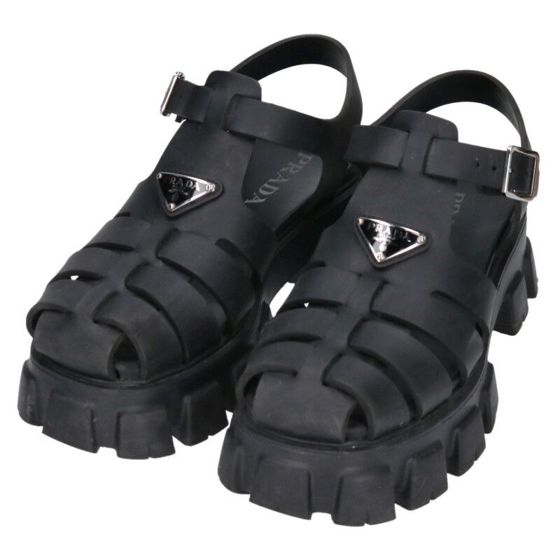 プラダ モノリス 三角ロゴプレートラバーサンダル メンズ 7