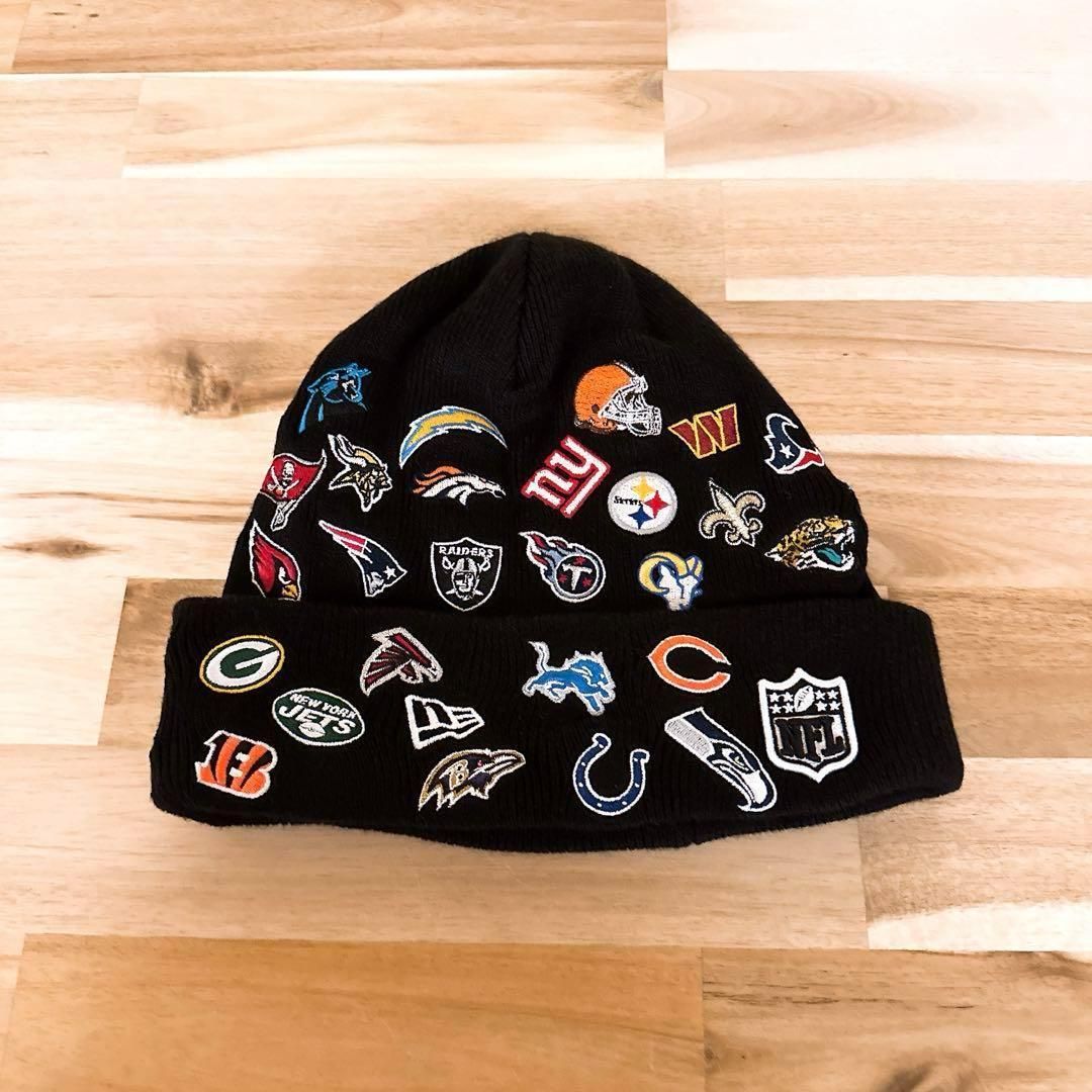 ニューエラ オール チーム アイコン ロゴ ニット帽 アメフト NFL 黒