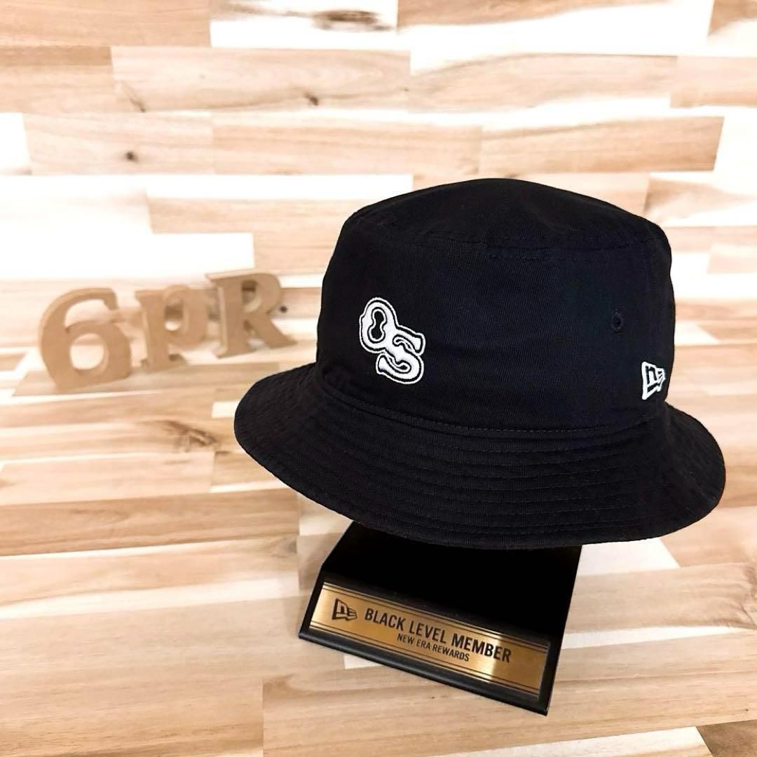 ニューエラ×オフショア コラボ OSロゴ バケットハットM L 黒×白