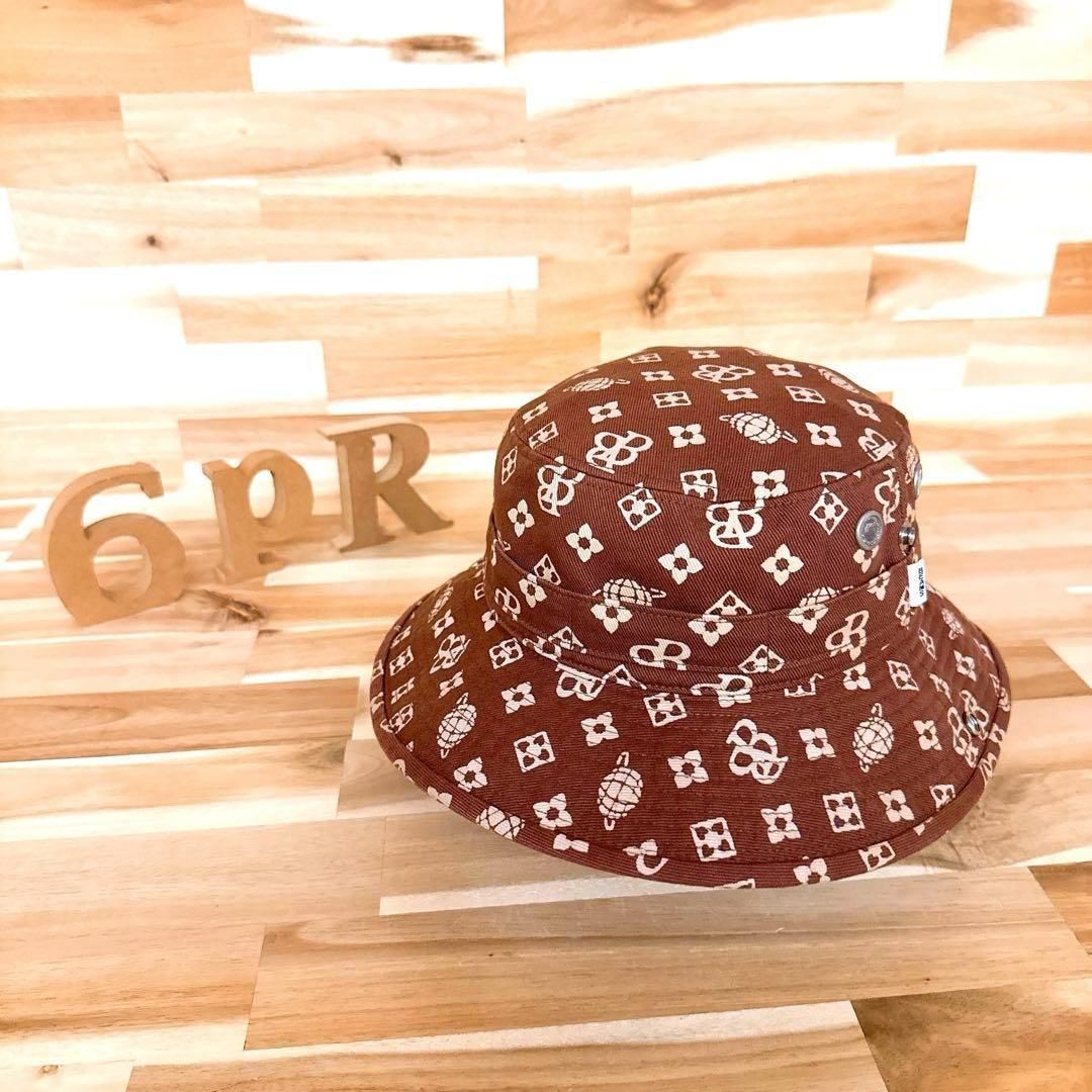 ビームス クラシック モノグラム バケットハット 総柄 茶ブラウン