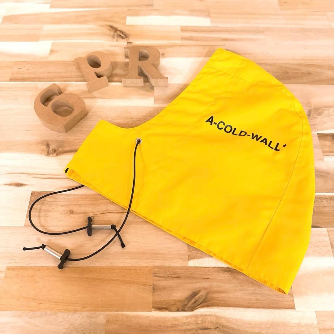 レア【アコールドウォール】サイド ロゴ ナイロン フード イエロー×黒  