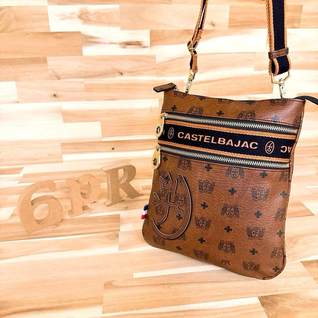 カステルバジャック プラージュ モノグラム ショルダーバッグ 茶ブラウン