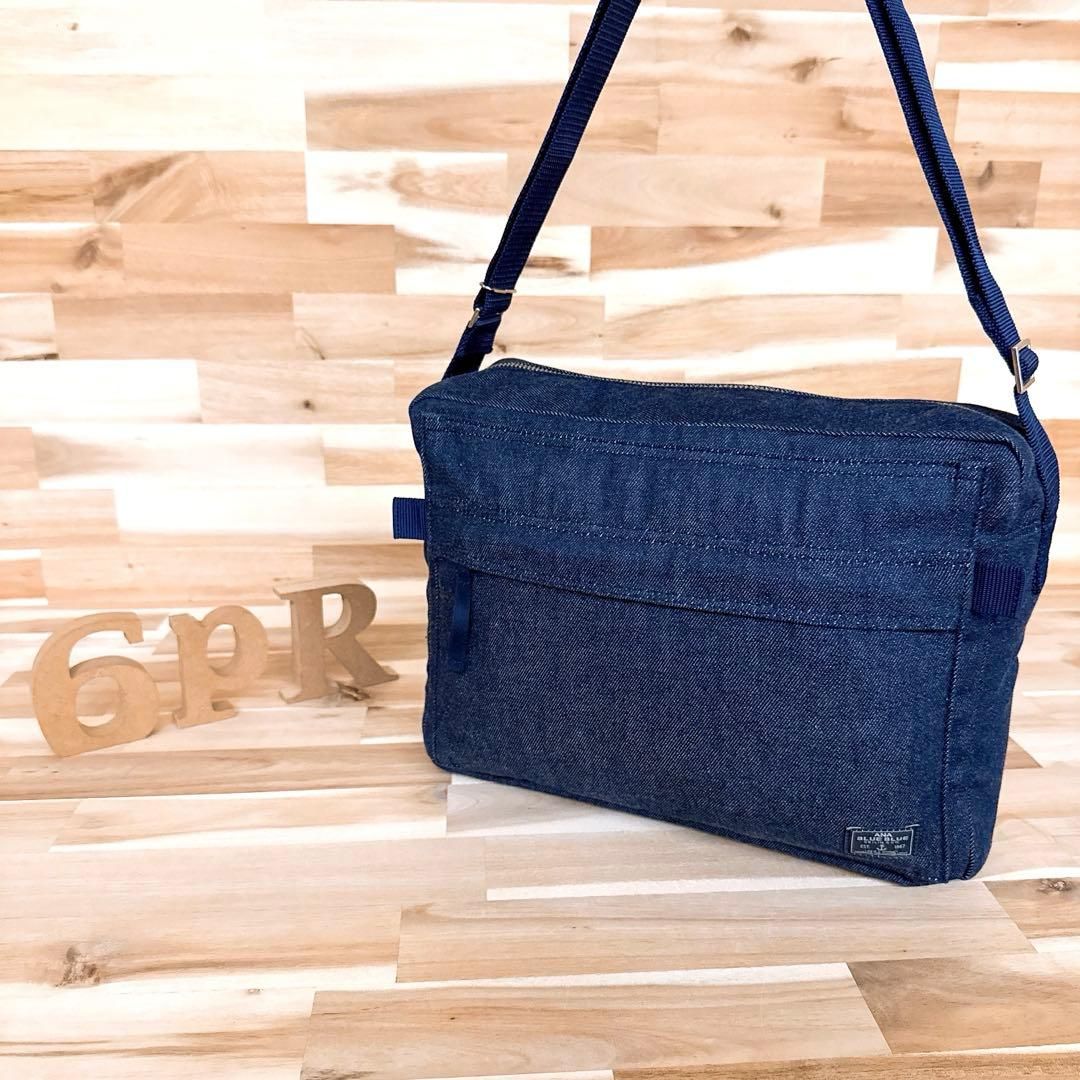 ブルーブルー×アナ コラボ デニム ショルダーバッグ紺ネイビー KUROKI クロキ 肩掛け A4サイズ