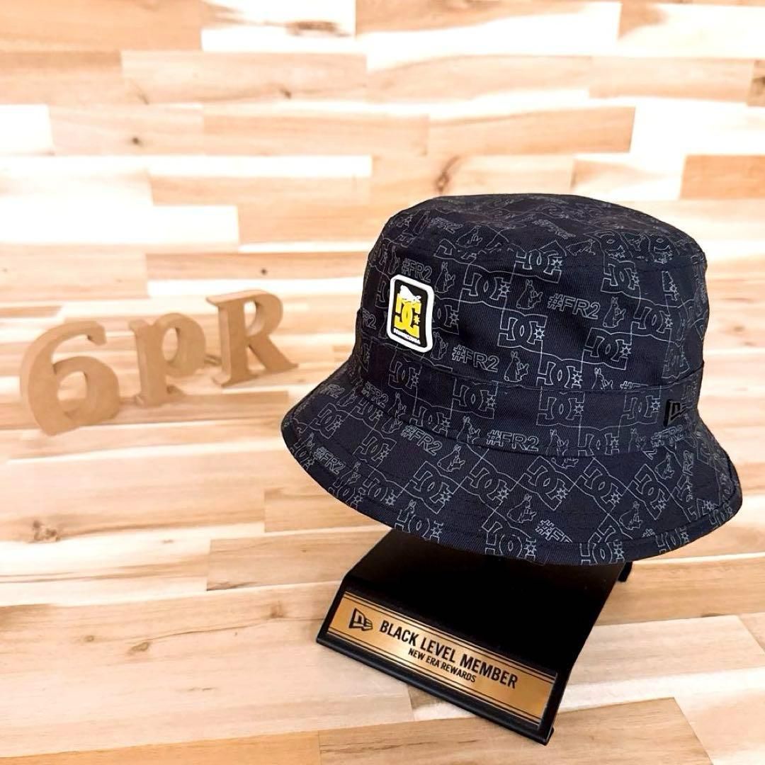 激 ニューエラ×エフアールツー×ディーシー トリプルコラボ ハット 黒グレー