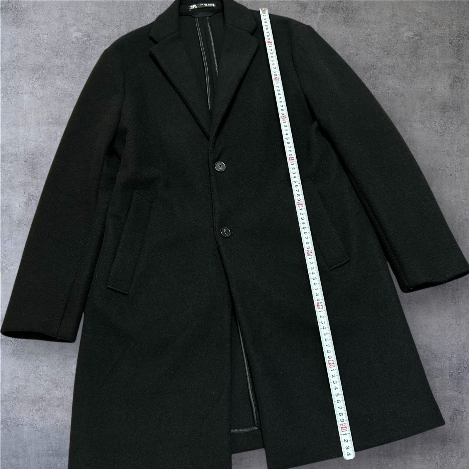 美品 ZARA ザラ チェスターコート メンズ 4WAY COAT ブラック 黒 40 L