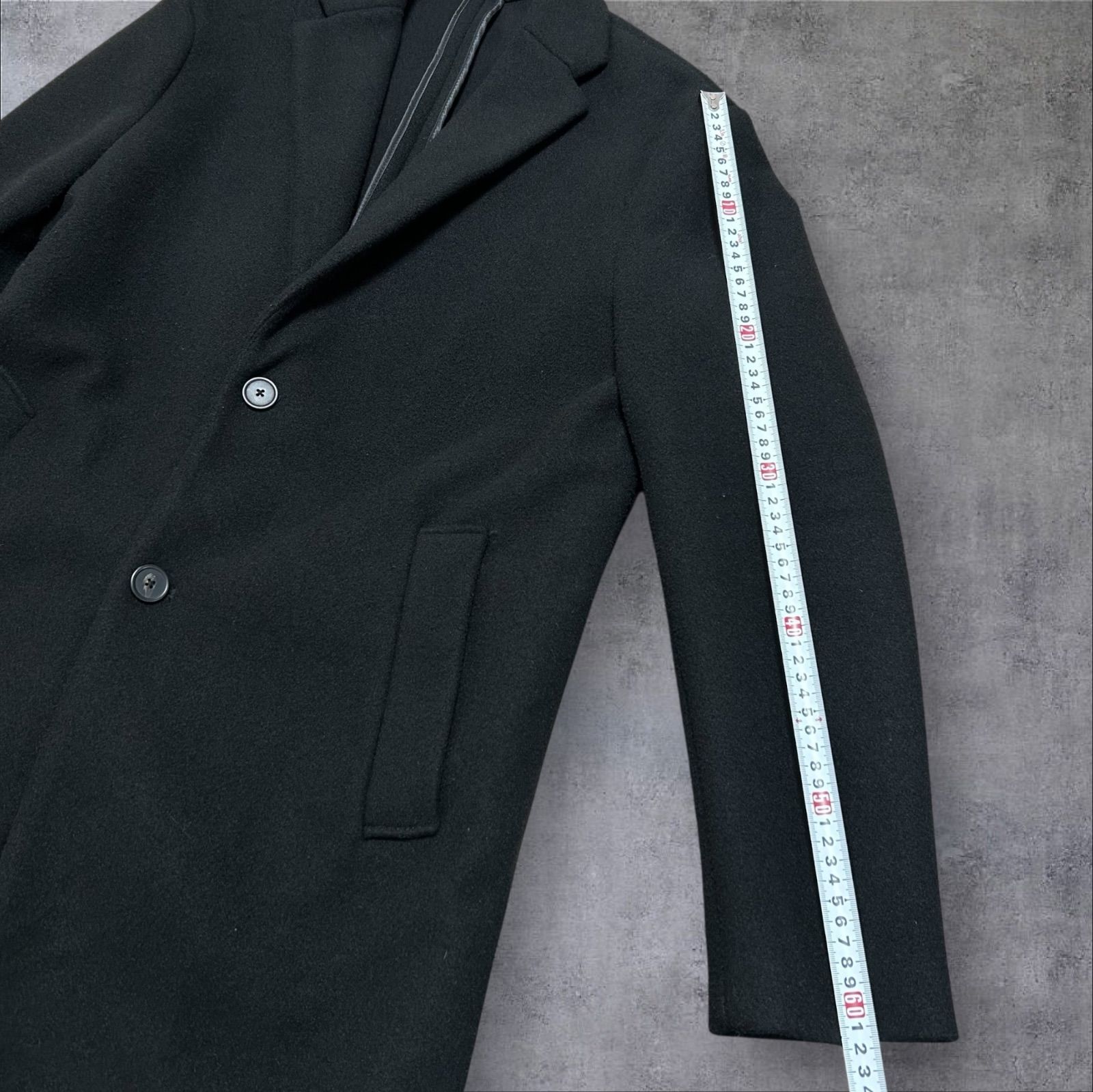 美品 ZARA ザラ チェスターコート メンズ 4WAY COAT ブラック 黒 40 L