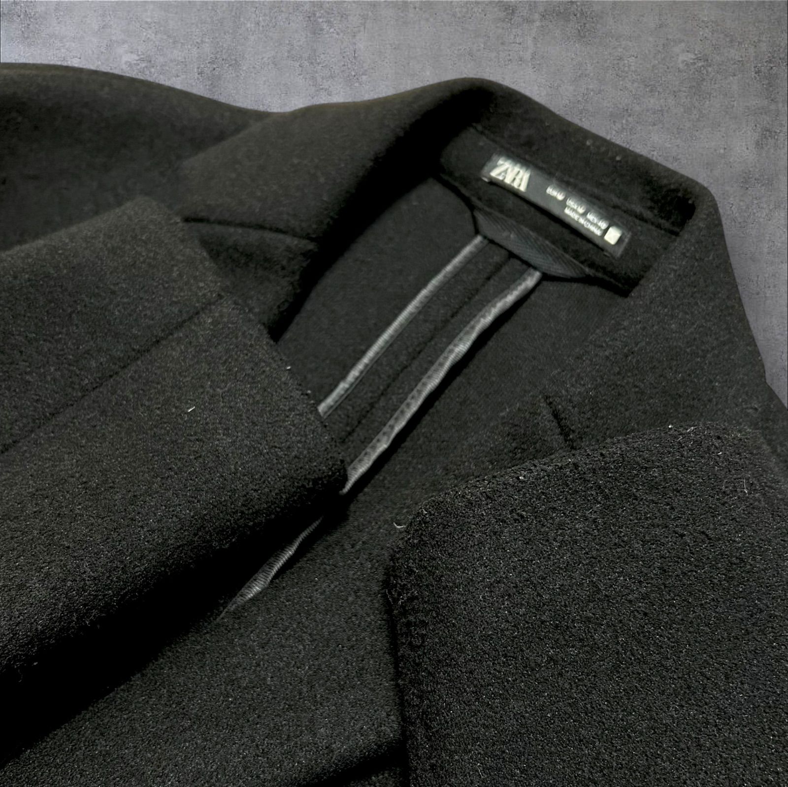 美品 ZARA ザラ チェスターコート メンズ 4WAY COAT ブラック 黒 40 L