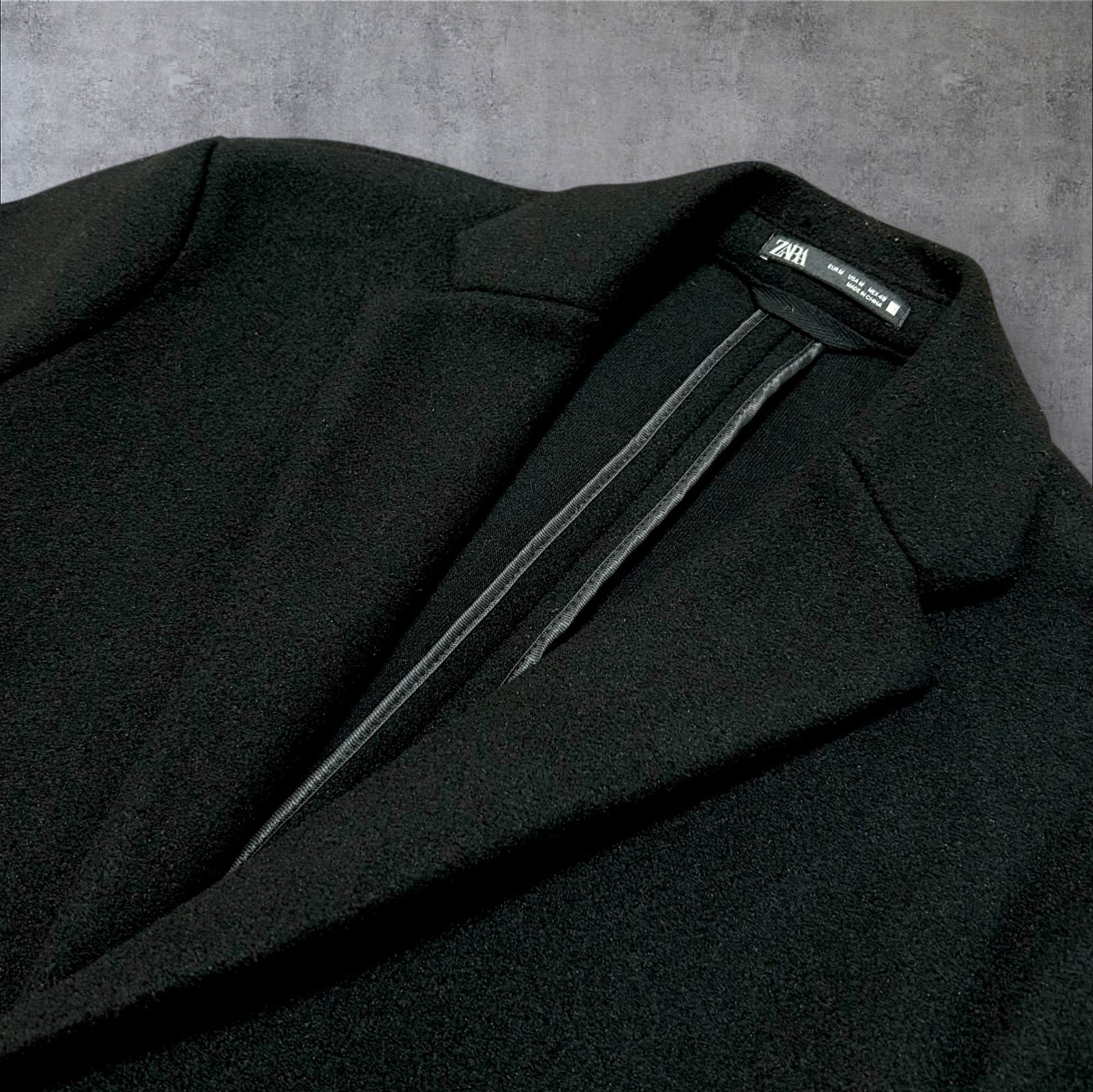 美品 ZARA ザラ チェスターコート メンズ 4WAY COAT ブラック 黒 40 L