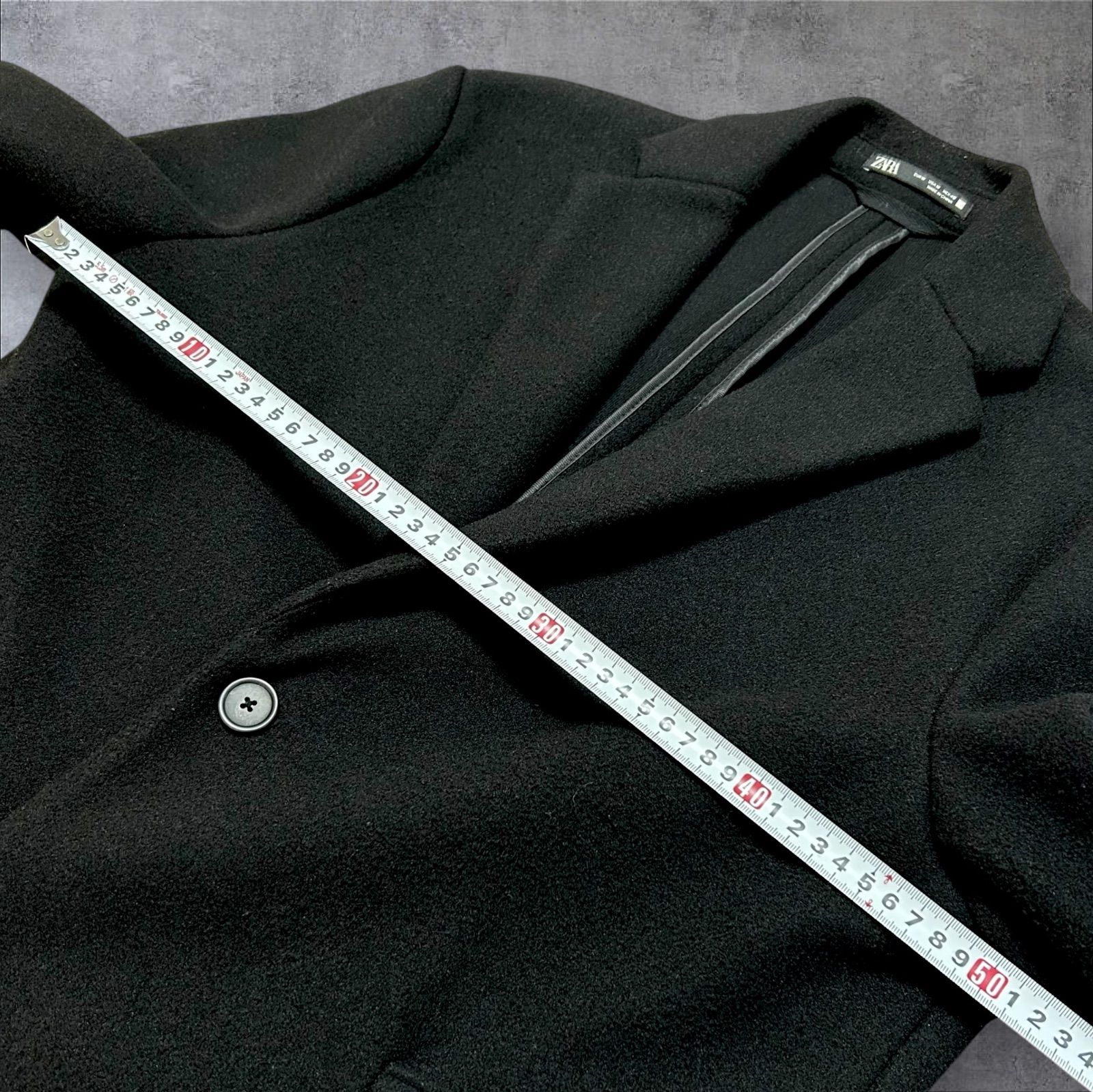 美品 ZARA ザラ チェスターコート メンズ 4WAY COAT ブラック 黒 40 L