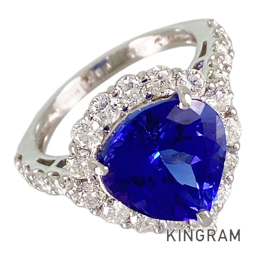 リング Pt950 タンザナイト ダイヤモンド 12号 52 sss