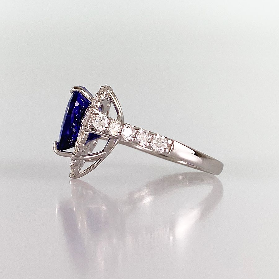 リング Pt 950 タンザナイト ダイヤモンド 12号 52 sss