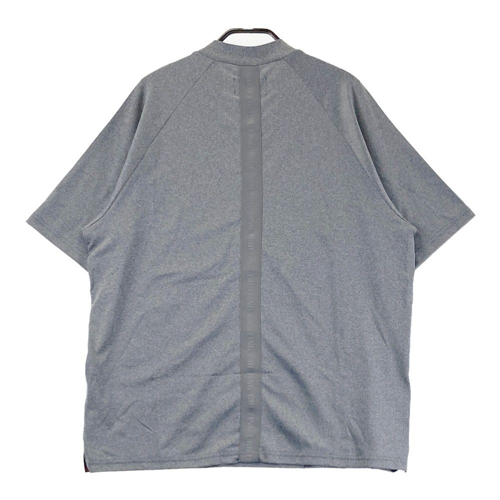 サイズ M GOLF ブリーフィング モデル モックネック 半袖Tシャツ グレー系 ゴルフウェア メンズ ストスト