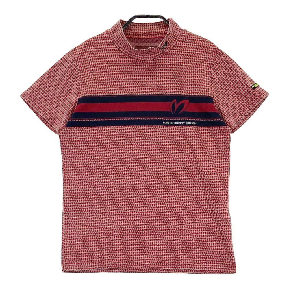 サイズ 1 MASTER BUNNY EDITION マスターバニーエディション モデル ハイネック 半袖Tシャツ 総柄 レッド系 ゴルフウェア レディース ストスト