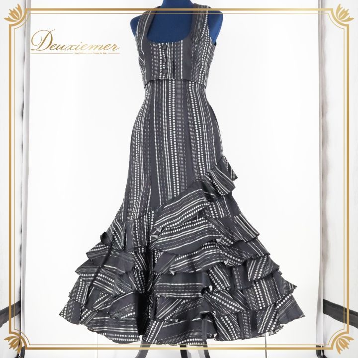 フラメンコ 衣装 ファルダ スカート チャレコ 黒 グレー 水玉 ドット シルバー ボランテ フリル ハイウエスト ブラック系 グレイ系 スカート レディース おしゃれ ダンス衣装 フラメンコスタイル 舞台衣装 フェスティバル コスチューム グレー系 ドット