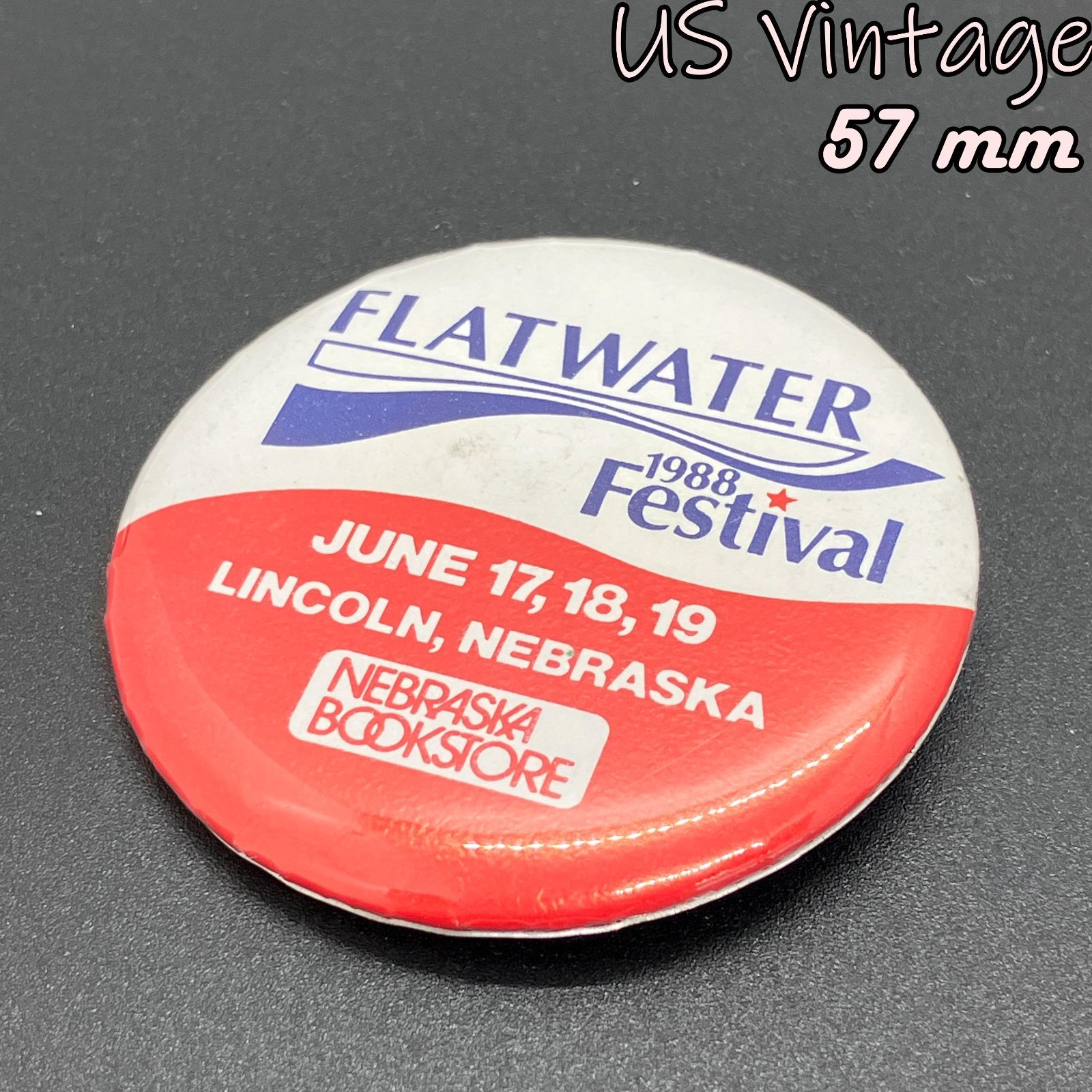 缶バッジ アメリカ 輸入 雑貨 ビンテージ 『 フラットウォーター