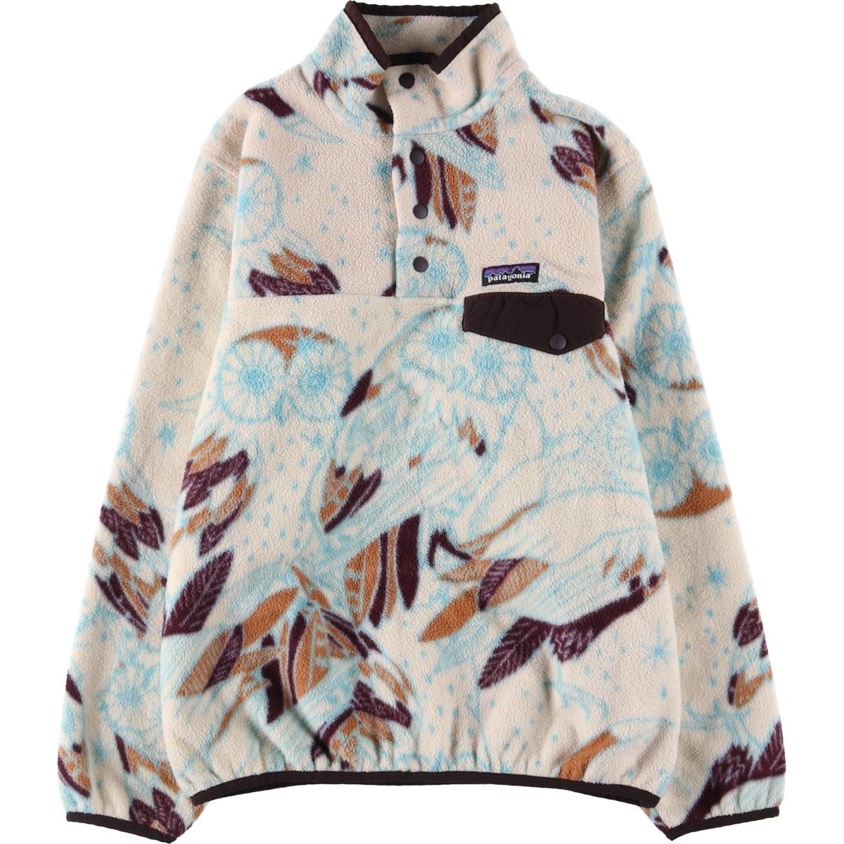 古着 パタゴニア Patagonia ライトウェイトシンチラスナップT 25455FA16 総柄 ハーフスナップ フリースプルオーバー eaa558711