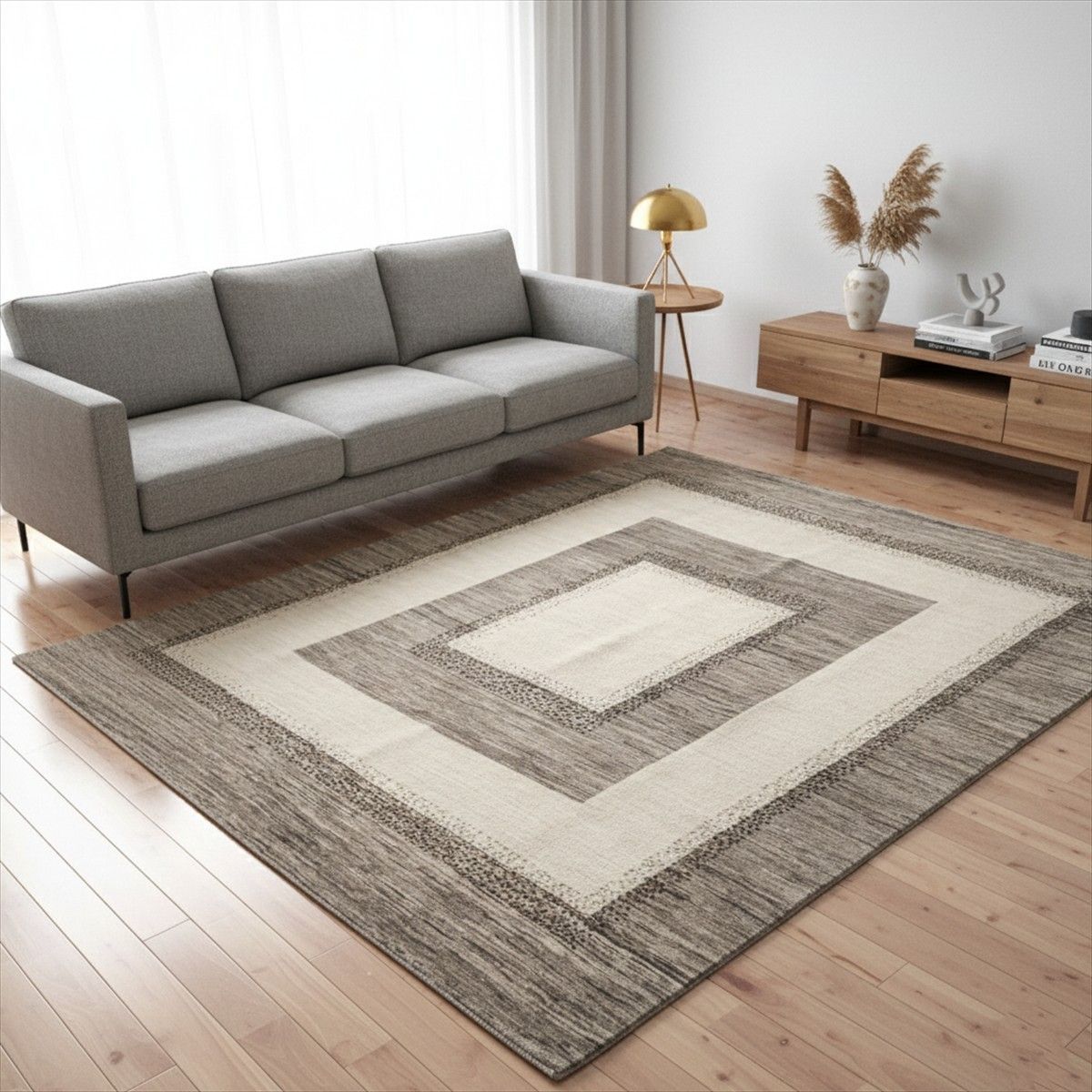 夏は涼しく冬は暖かい天然ラグ 無染めのウール ラグ 255 x 196㎝ P 1 手織り絨毯