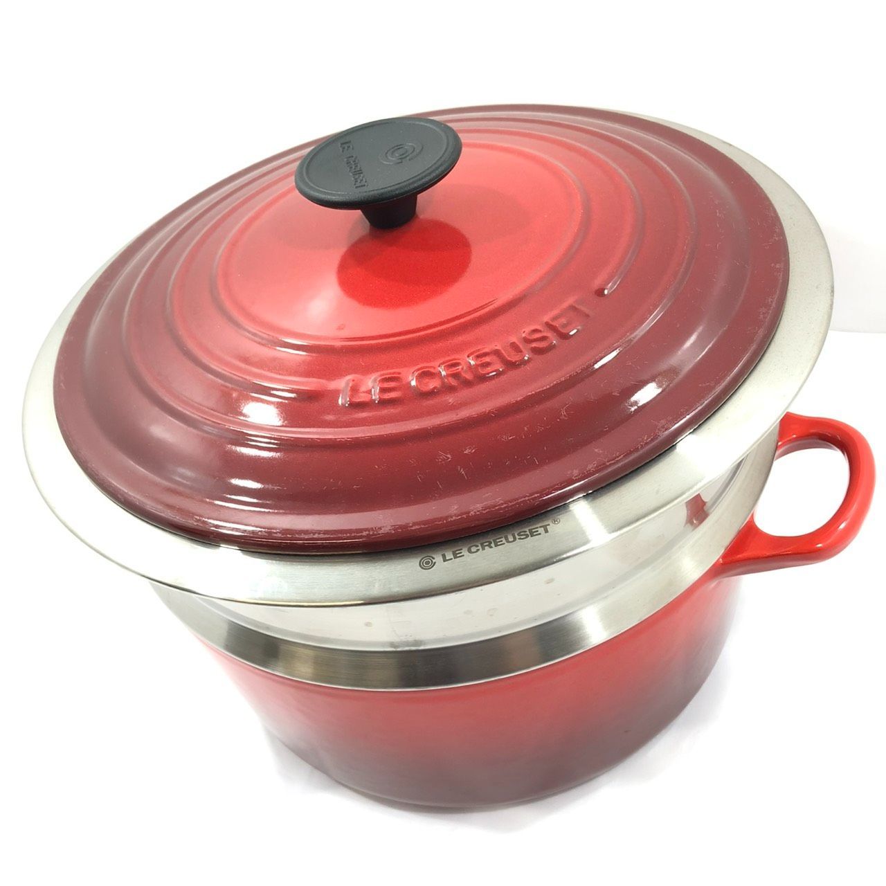 LE CREUSET 両手鍋 楕円形25cm イエロー 蓋付きミモザ 美品 Le Creuset