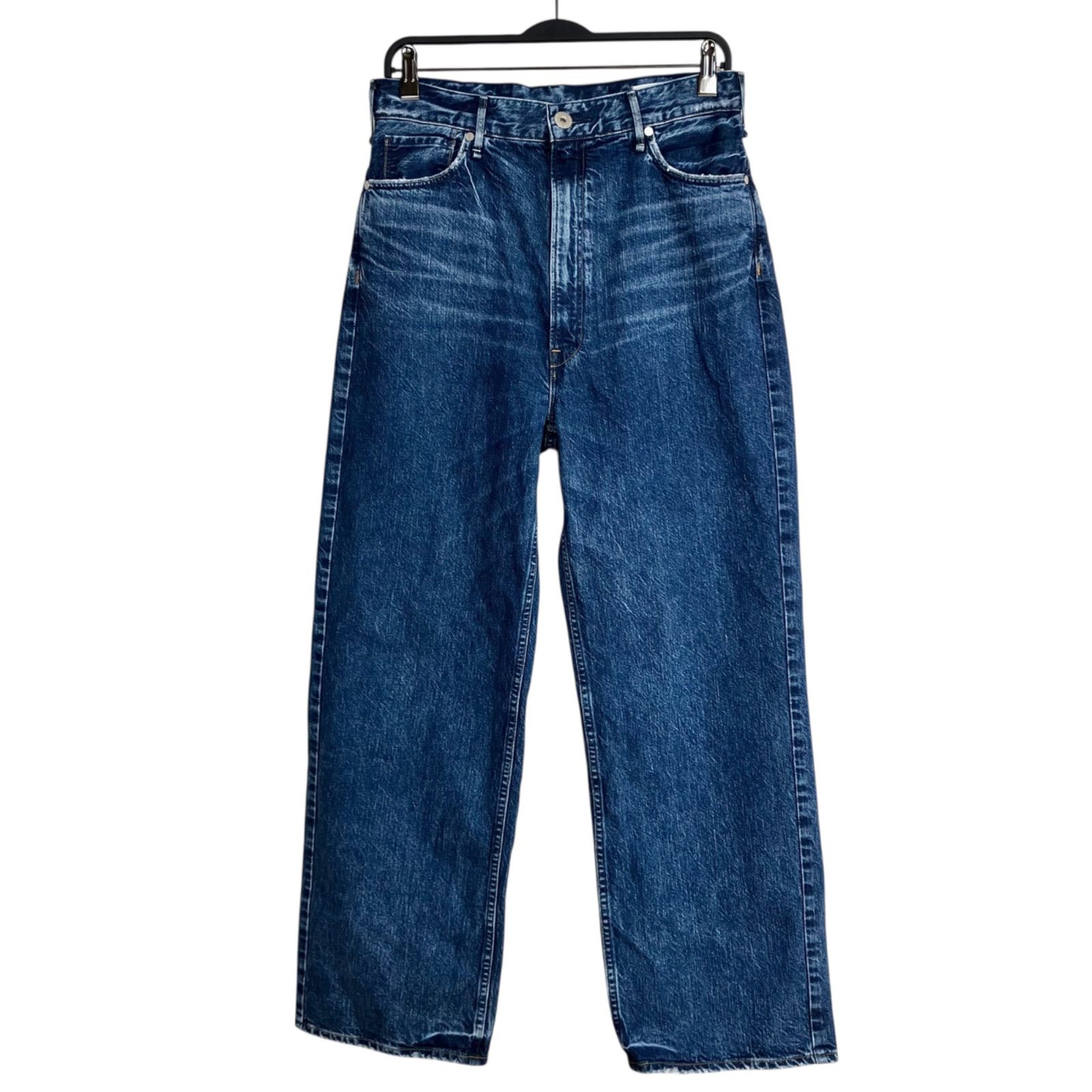 upper hights THE OLIVIA 25 OASIS ブルー 青 アッパーハイツ オリビア オアシス コットン ハイウエスト シンチバック ストレート デニム 188308302OAS