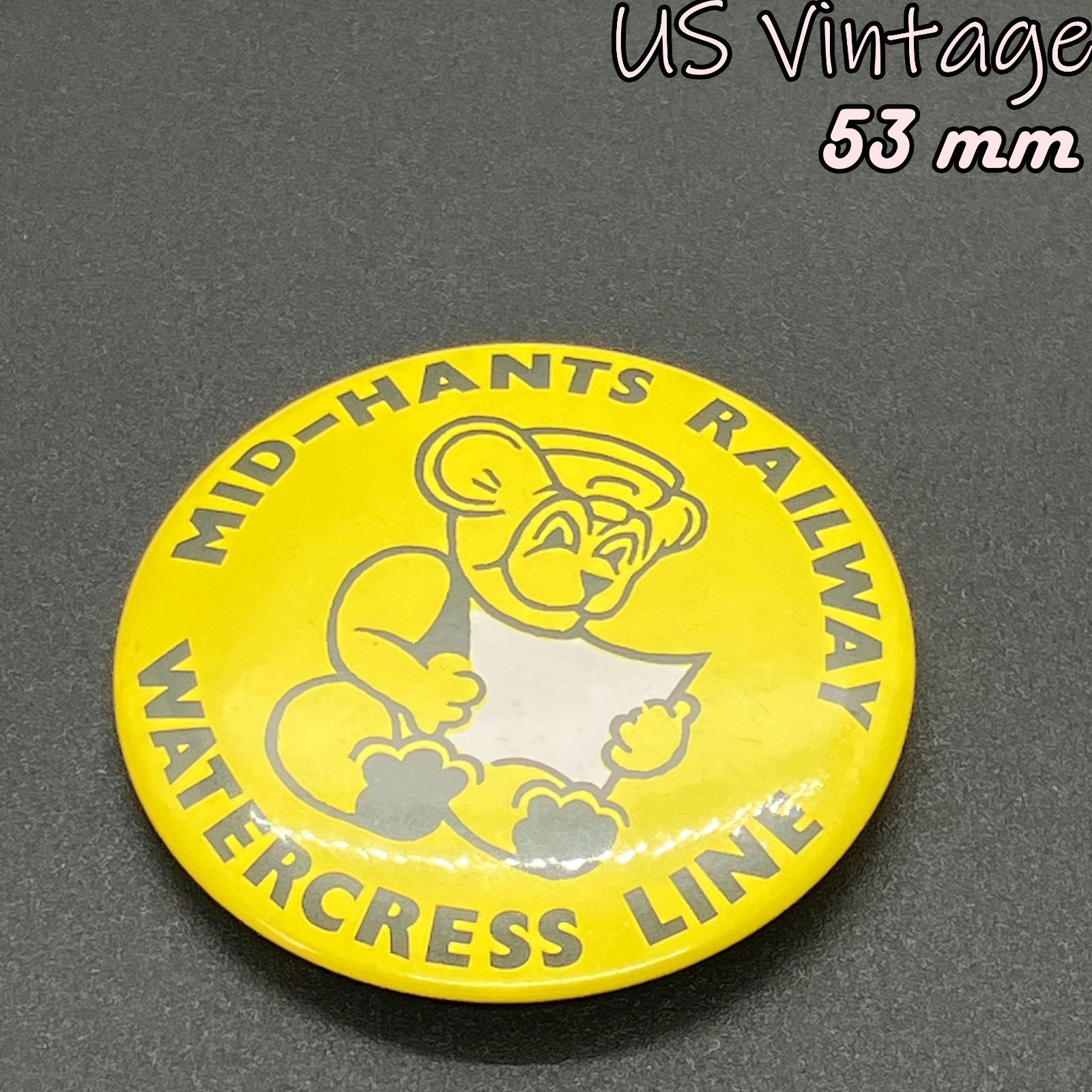 缶バッジ アメリカ 輸入 雑貨 ビンテージ 『 ミッド・ハンツ鉄道