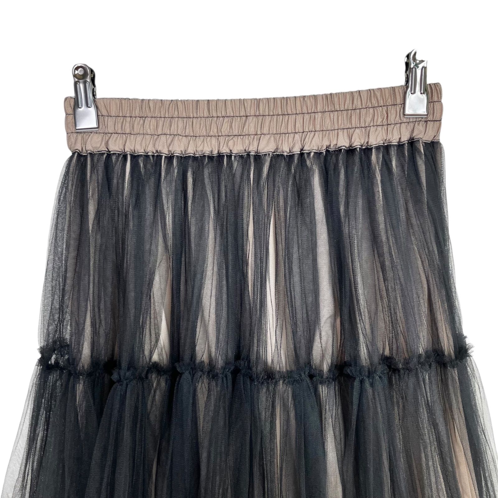 Sov. ボリュームチュールスカート 36 ブラック 黒 DOUBLE STANDARD