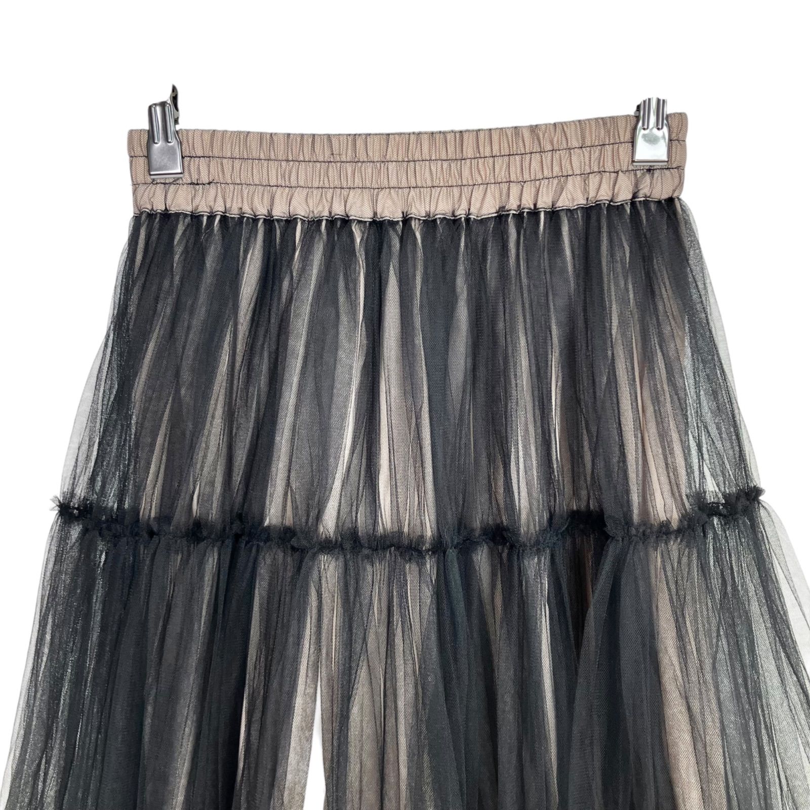 Sov. ボリュームチュールスカート 36 ブラック 黒 DOUBLE STANDARD