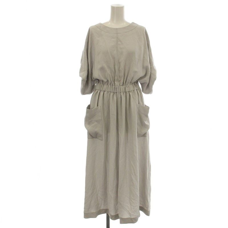 エブール ebure ギャザーワンピース 半袖 ロング 36 グレー 2910300311 G