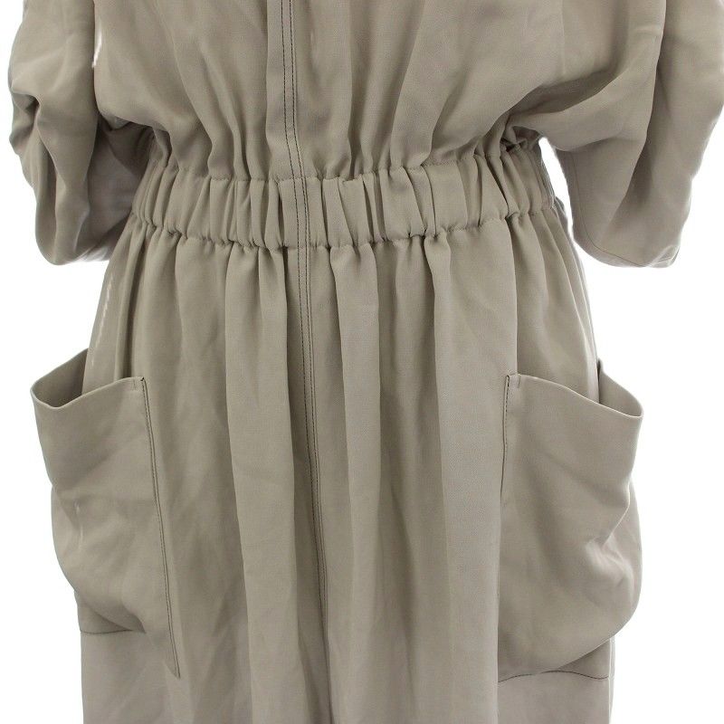  エブール ebure ギャザーワンピース 半袖 ロング 36 グレー G 長袖 七分袖 その他