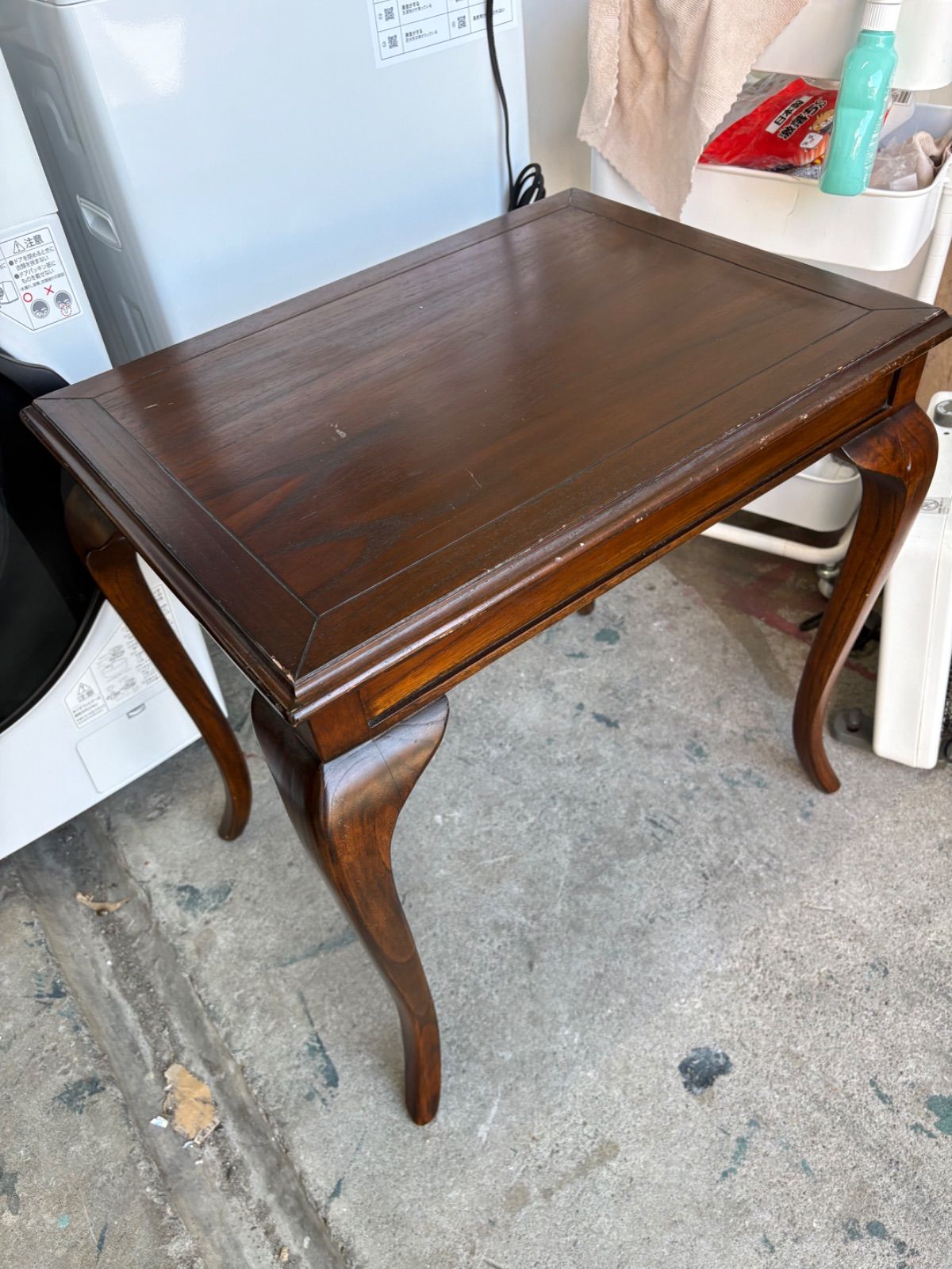 コーヒーテーブル 木製 アンティーク調家具 猫足 〔完成品〕