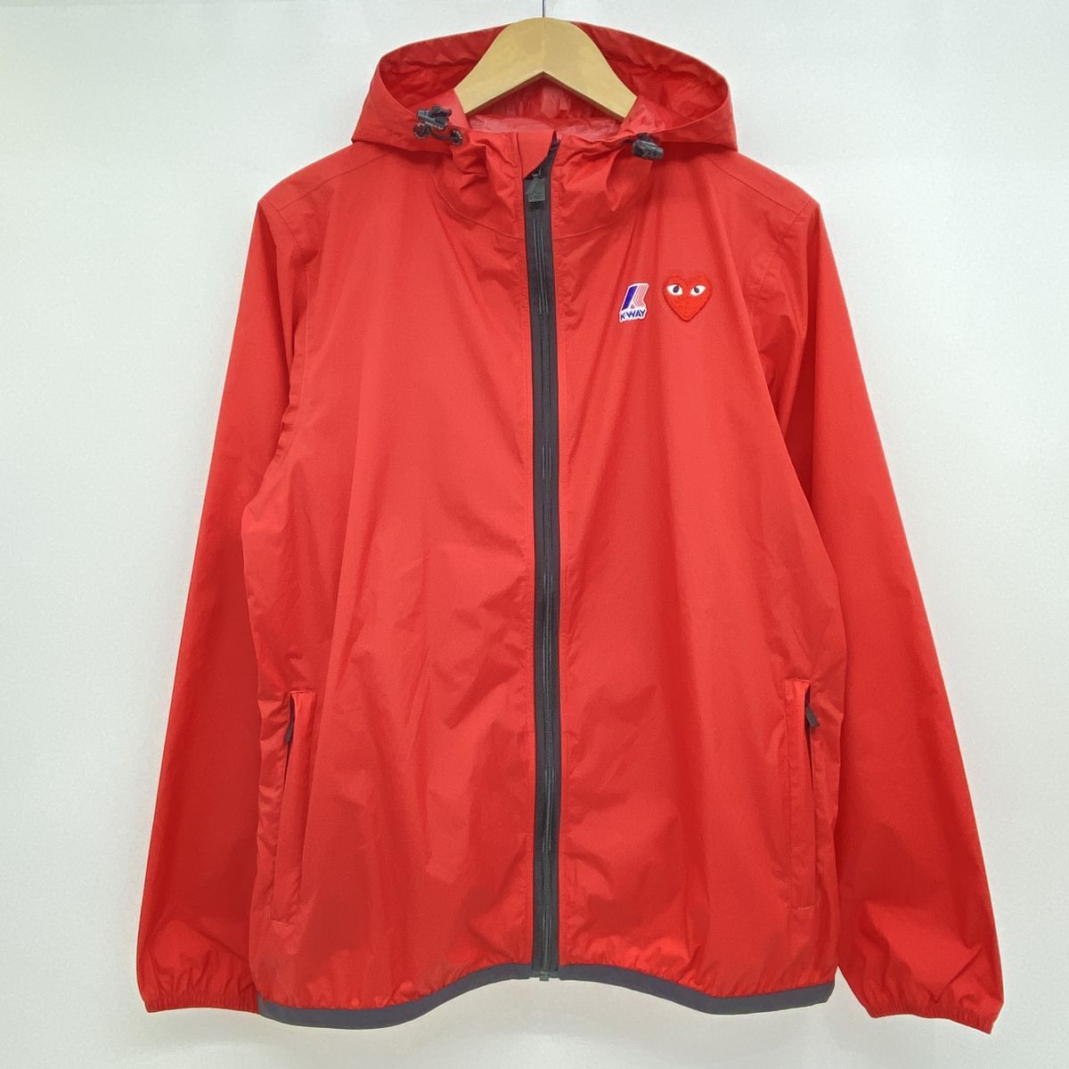 PLAY COMME des GARCONS コムデギャルソン PLAY K-WAY FULL ZIP HOODIE ナイロン ジャケット ジップアップ Mサイズ