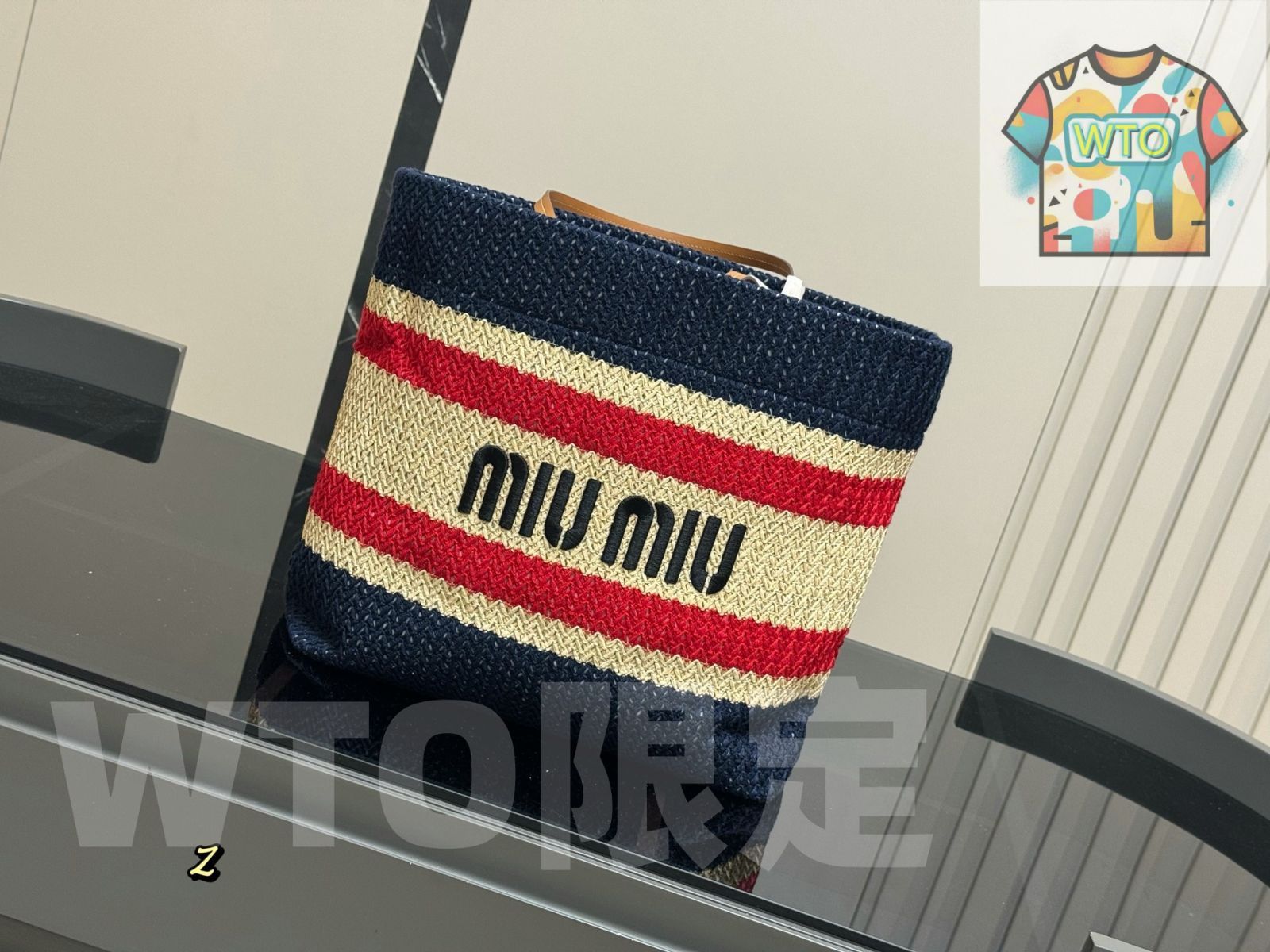 今日 MiuMiu ミューミュー 編み物バッグ 活気に満ちた ブロックの柄が特徴です-WTO輸入1