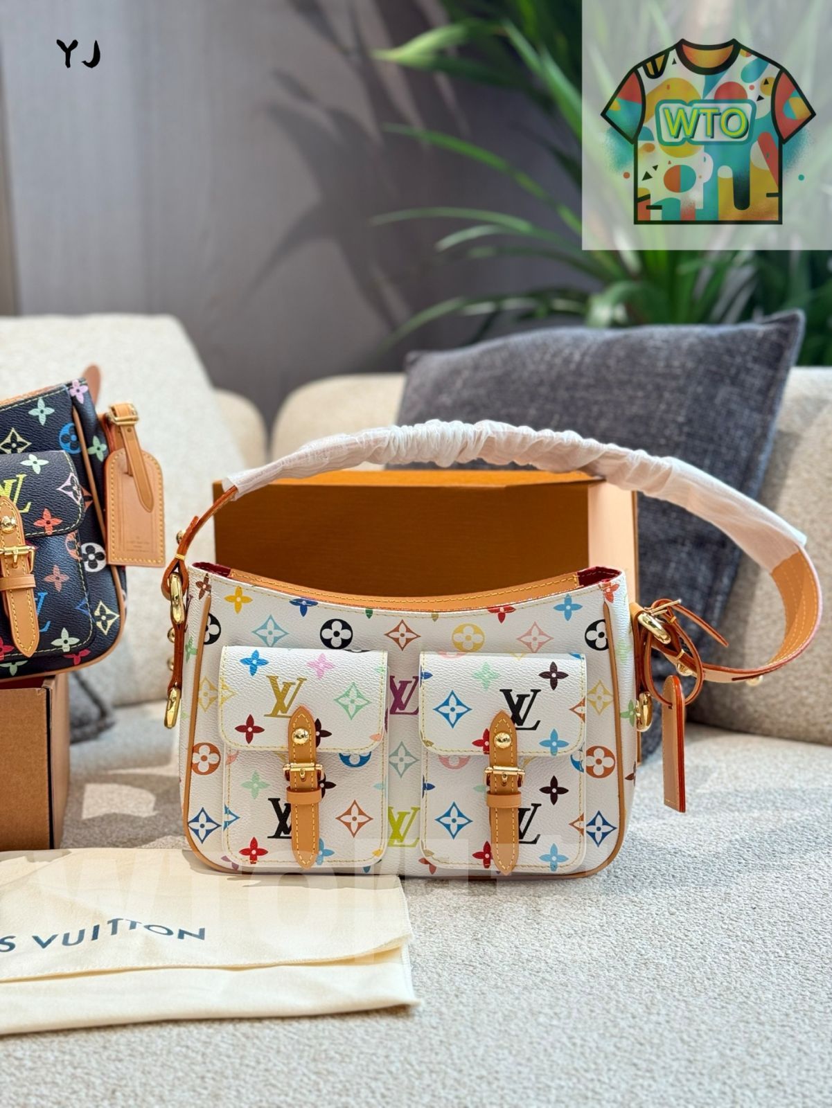 今日 LV ルイヴィトン ホワイト-ブラックマルチ ダブルサドルバッグ シリーズ 性が高いのが特徴です-WTO輸入1