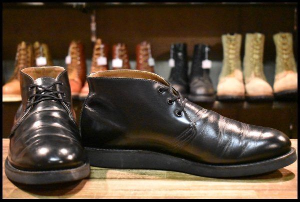 12D 11年 レッドウィング 9196 ポストマン チャッカ 黒 ブラック シャパラル 短靴 編み上げ ブーツ redwing HOPESMORE FJ462