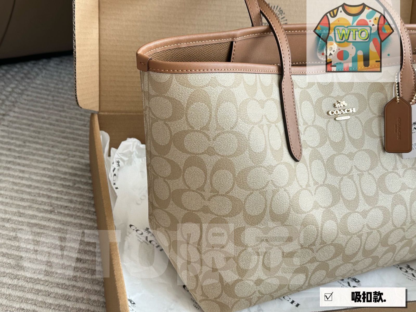 コーチ シングルサイドシティトートバッグ