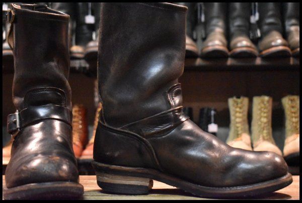 7.5D PT91プリント 93年03月刻印 レッドウィング 2268 エンジニア 黒 ブラッククローム スチールトゥ ブーツ redwing HOPESMORE FJ467