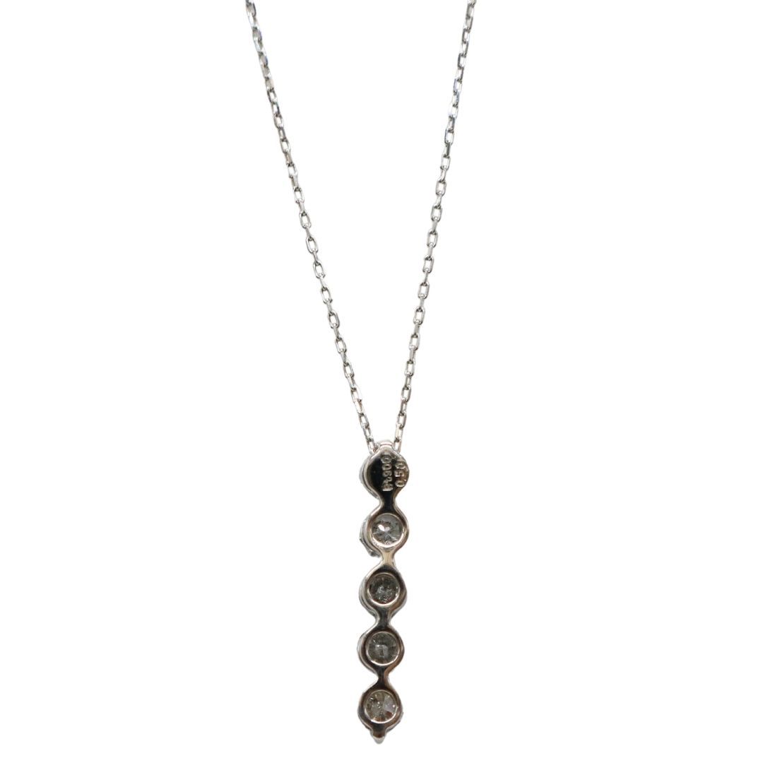 PT 900 850 D 0.50 ct 5粒 ダイヤモンドネックレス ネックレス レディース JD-HG-1230