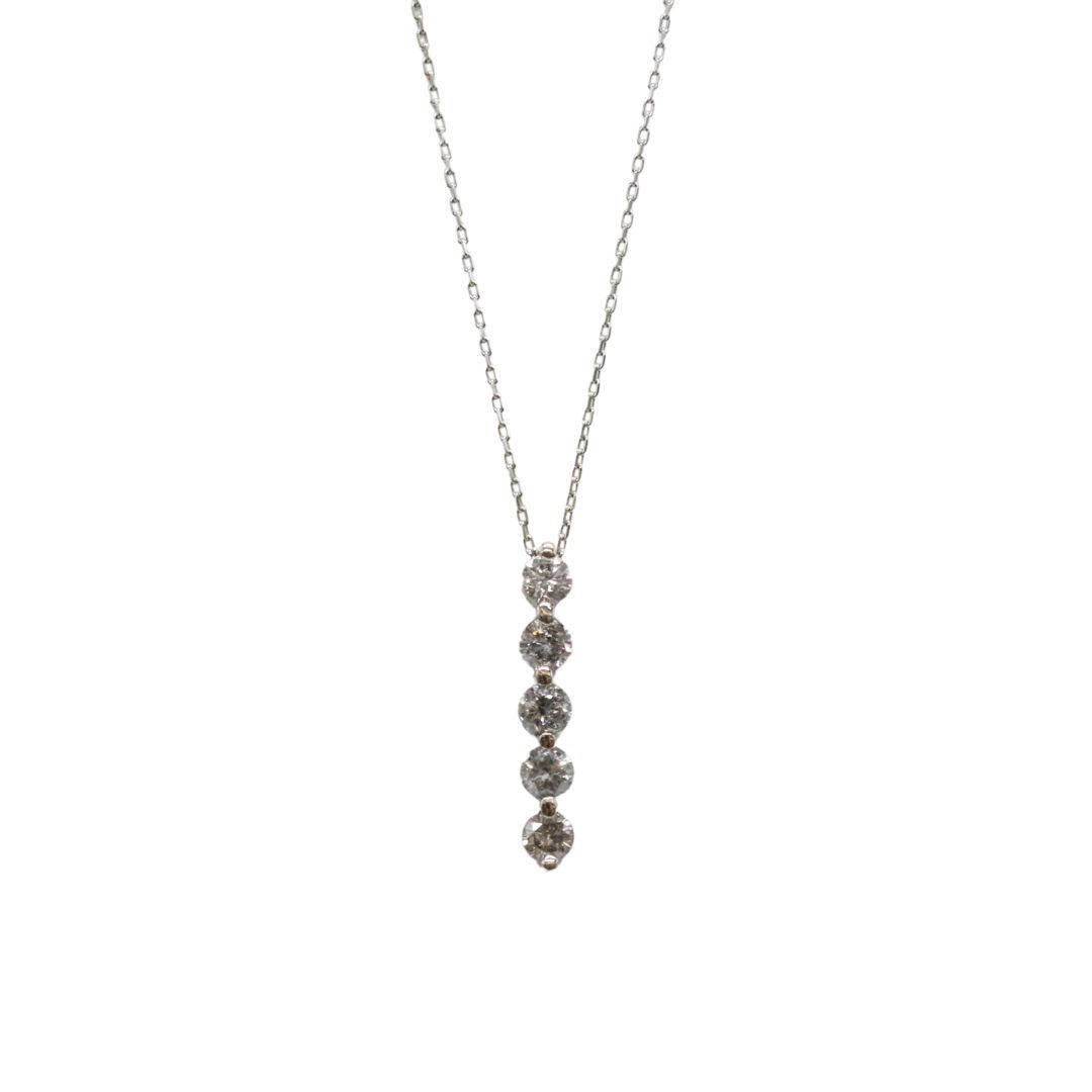 PT900 850 D0.50ct 5粒 ダイヤモンドネックレス ネックレス レディース JD-HG-1230