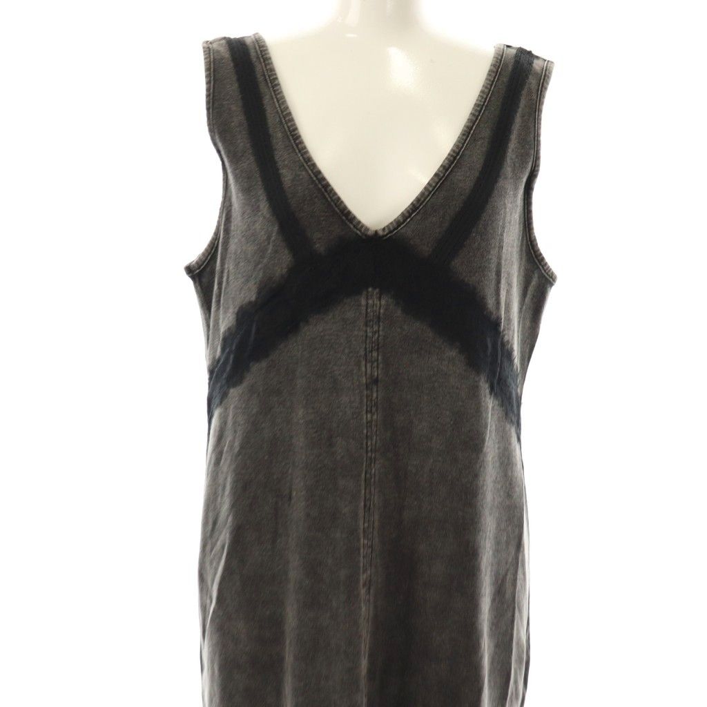  アメリヴィンテージ Ameri VINTAGE アメリ 25 SS MEDI 2 WAY DENIM LIKE LACE DOCKING DRESS ワンピース ロング S ブラック DF OS 長袖 七分袖 その他
