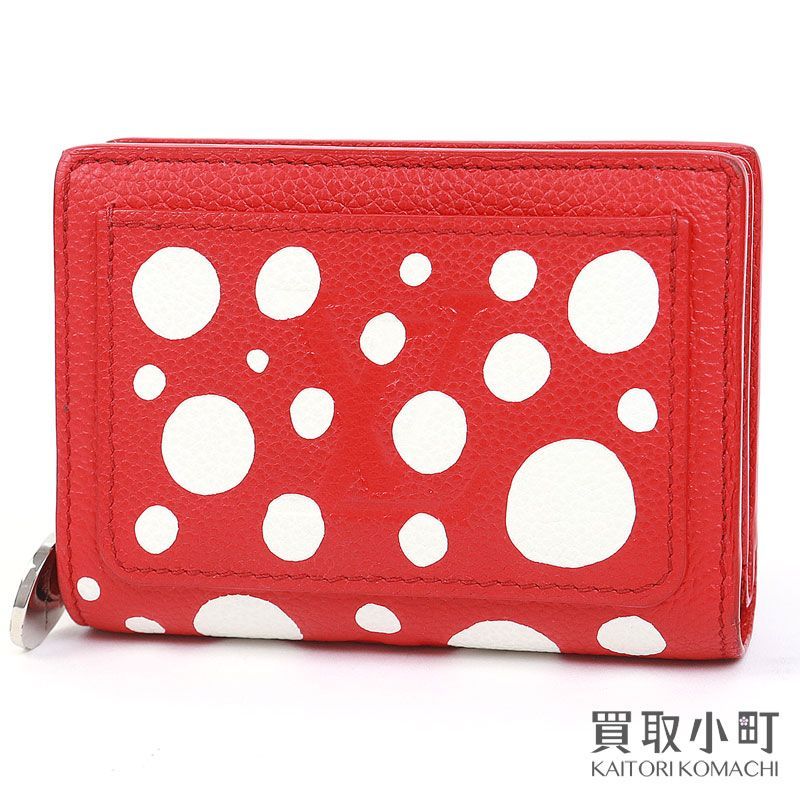 ～11 29まで ルイヴィトンM82103 LV×YK ポルトフォイユク モノグラムアンプラント ルージュxブラン 草間彌生 コラボ ミニウォレット 二つ折り財布 サイフ コンパクト LV CLEA WALLET