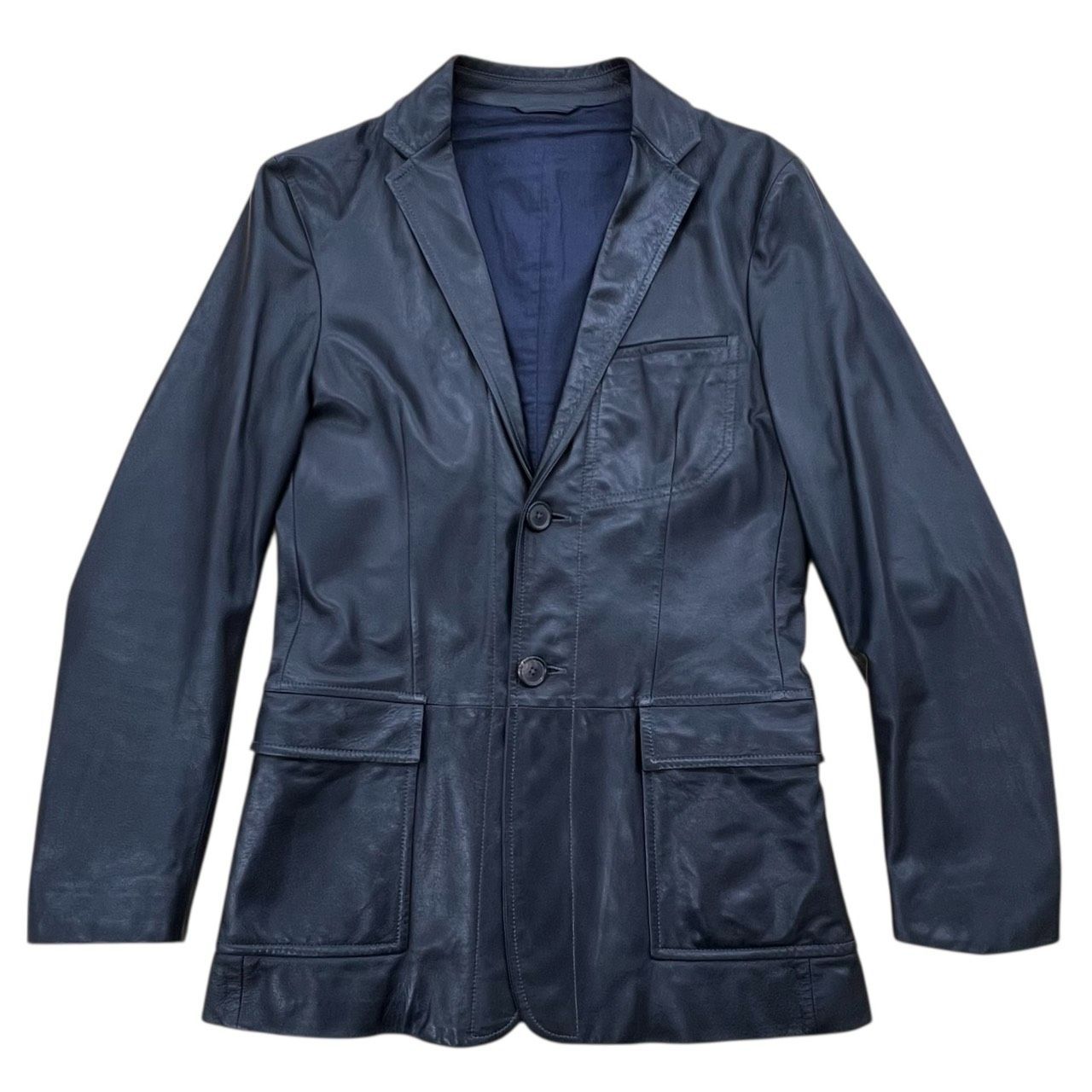 JIL SANDER ジルサンダー 本革 レザージャケット メンズ RN.104642-CA3476 ブラック 黒 44