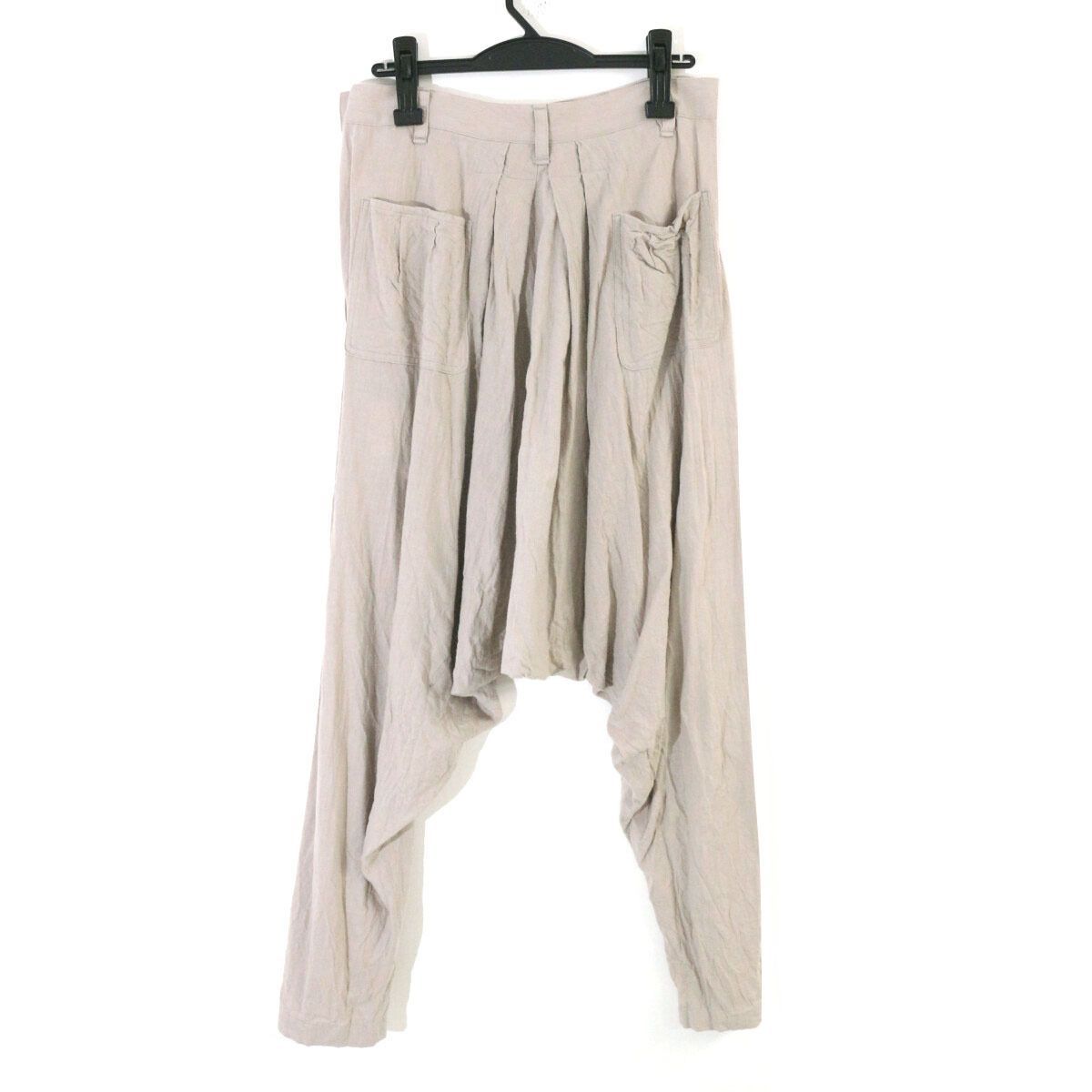 Y s Yohji Yamamoto ワイズ ヨウジヤマモト 12SS コットンリネンタックデザインサルエルパンツ 1 YB-P16-024