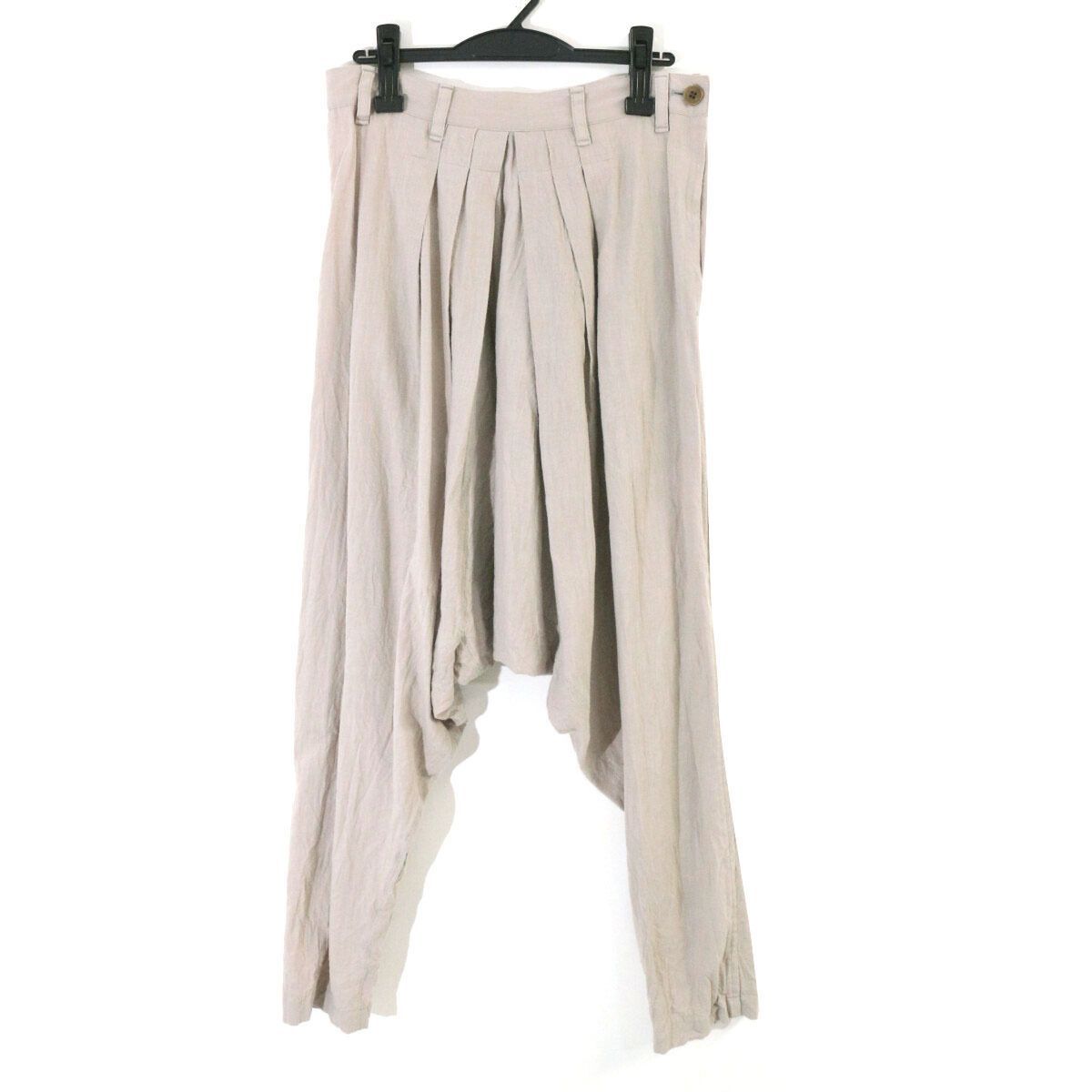 Y s Yohji Yamamoto ワイズ ヨウジヤマモト 12SS コットンリネンタックデザインサルエルパンツ 1 YB-P16-024