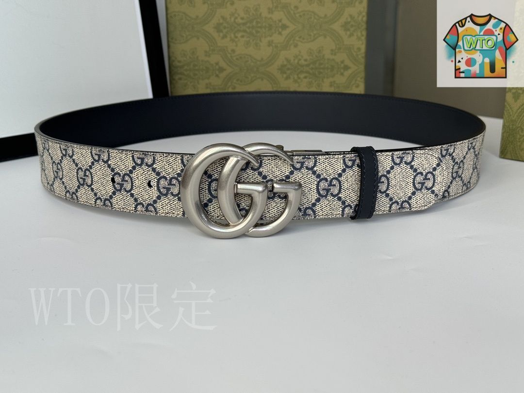 今日 Gucci グッチ ダブル G レトロ回転バックル ベルト-1