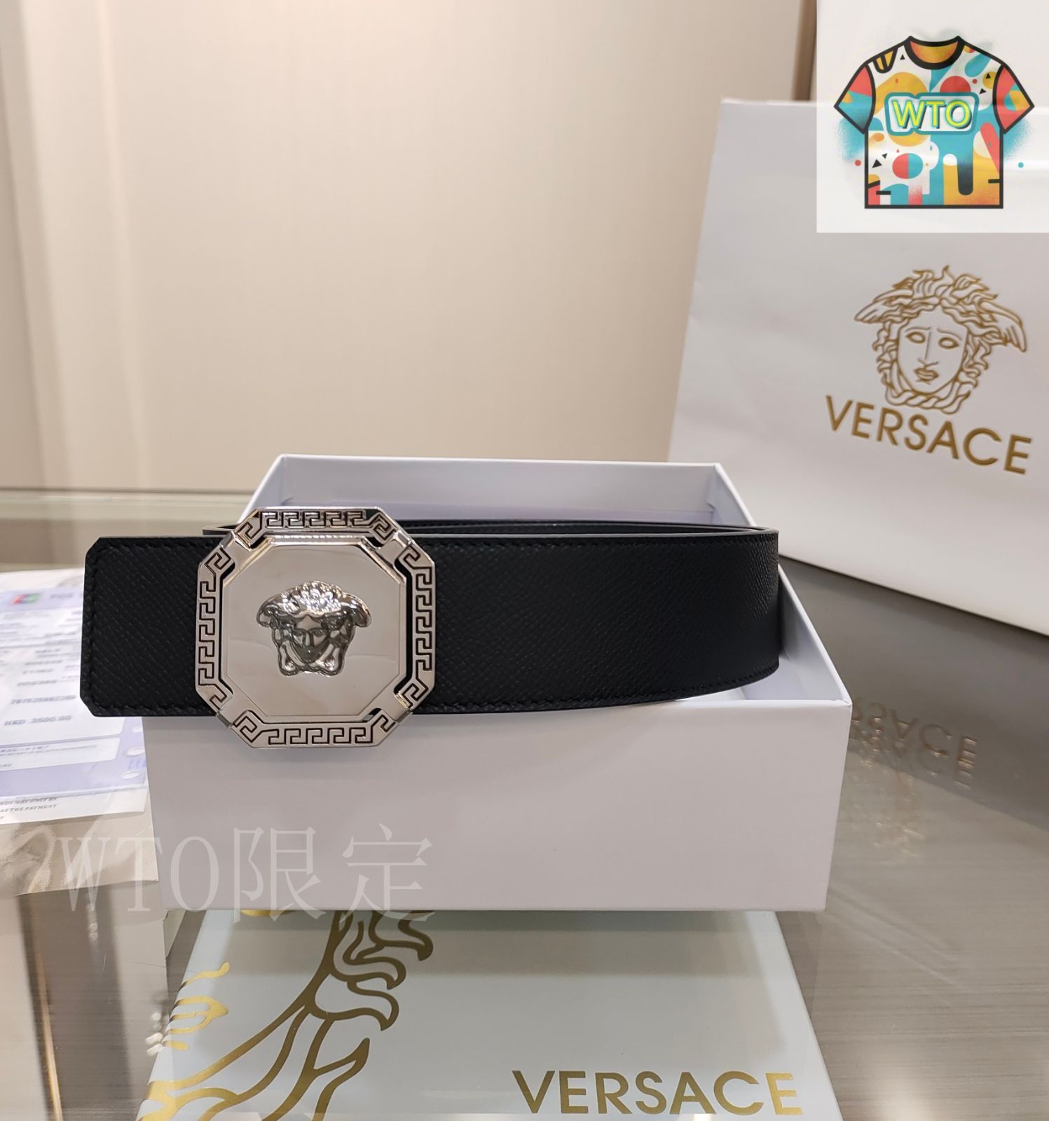 今日 VERSACE ヴェルサーチ レザーベルト