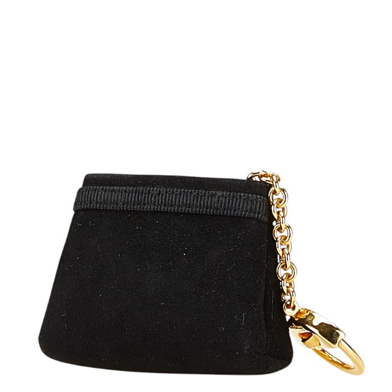 サルヴァトーレフェラガモ ヴァラ ポーチ バッグチャーム キーホルダー ブラック スエード レディース Salvatore Ferragamo 1-0208005