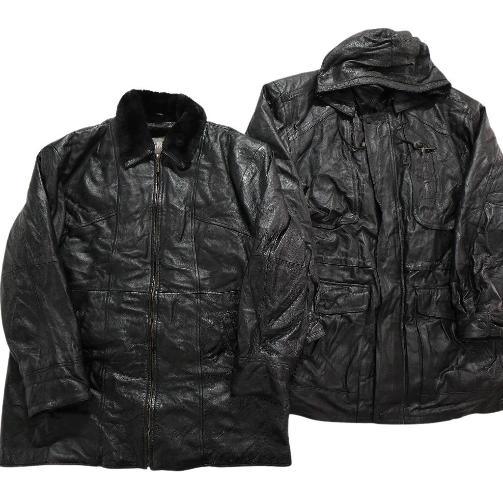 古着卸 まとめ売り レザー コート 2枚セット (メンズ ) ウィルソンズ