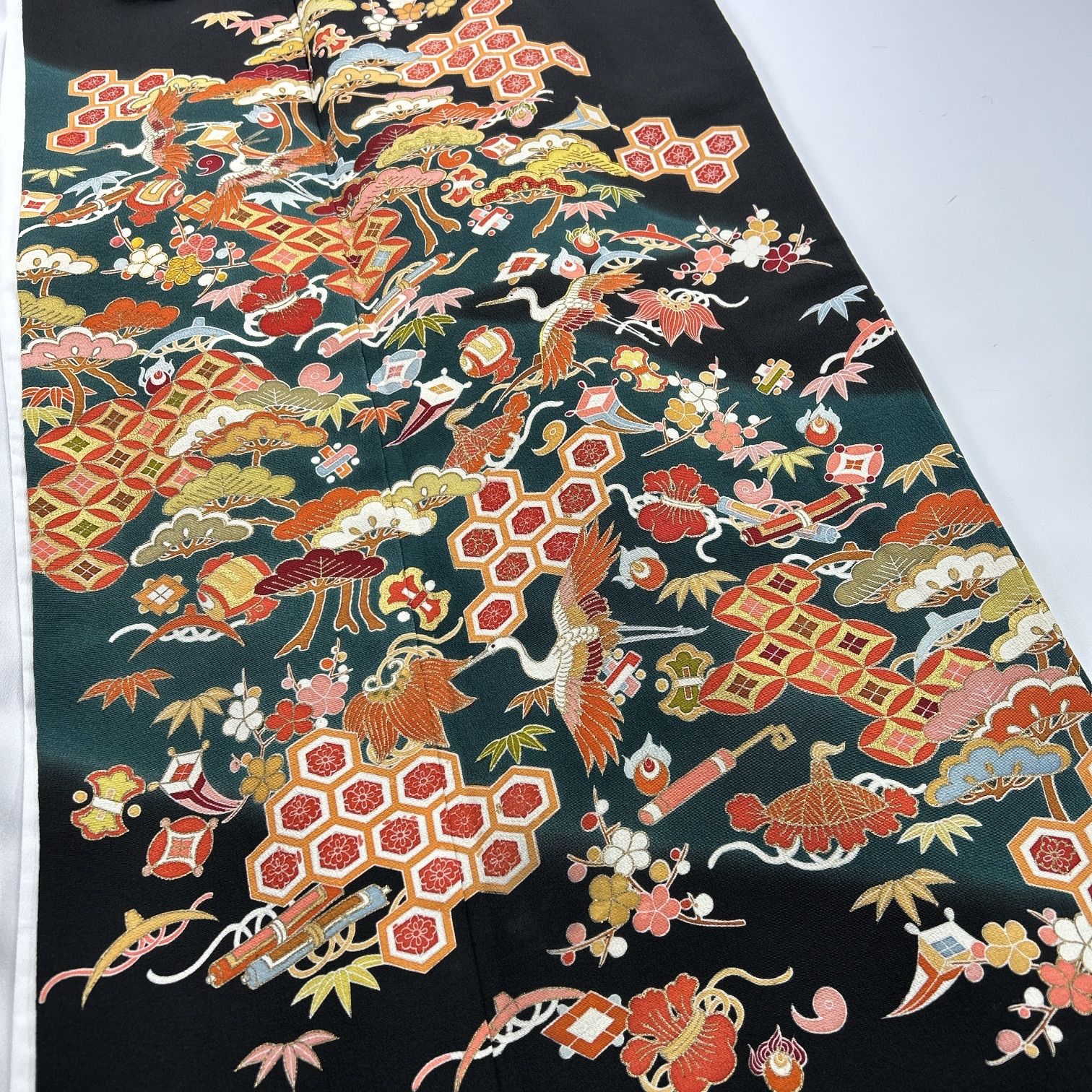  黒留袖 正絹 着物 同梱 リメイク用 着付け L 236 黒留袖 着物